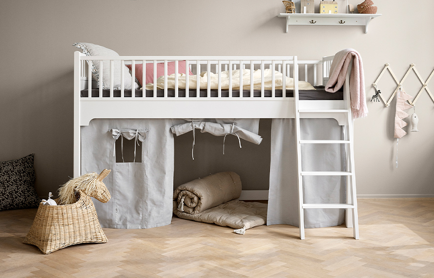 Seaside Classic halbhohes Hochbett, 90x200 cm, weiß