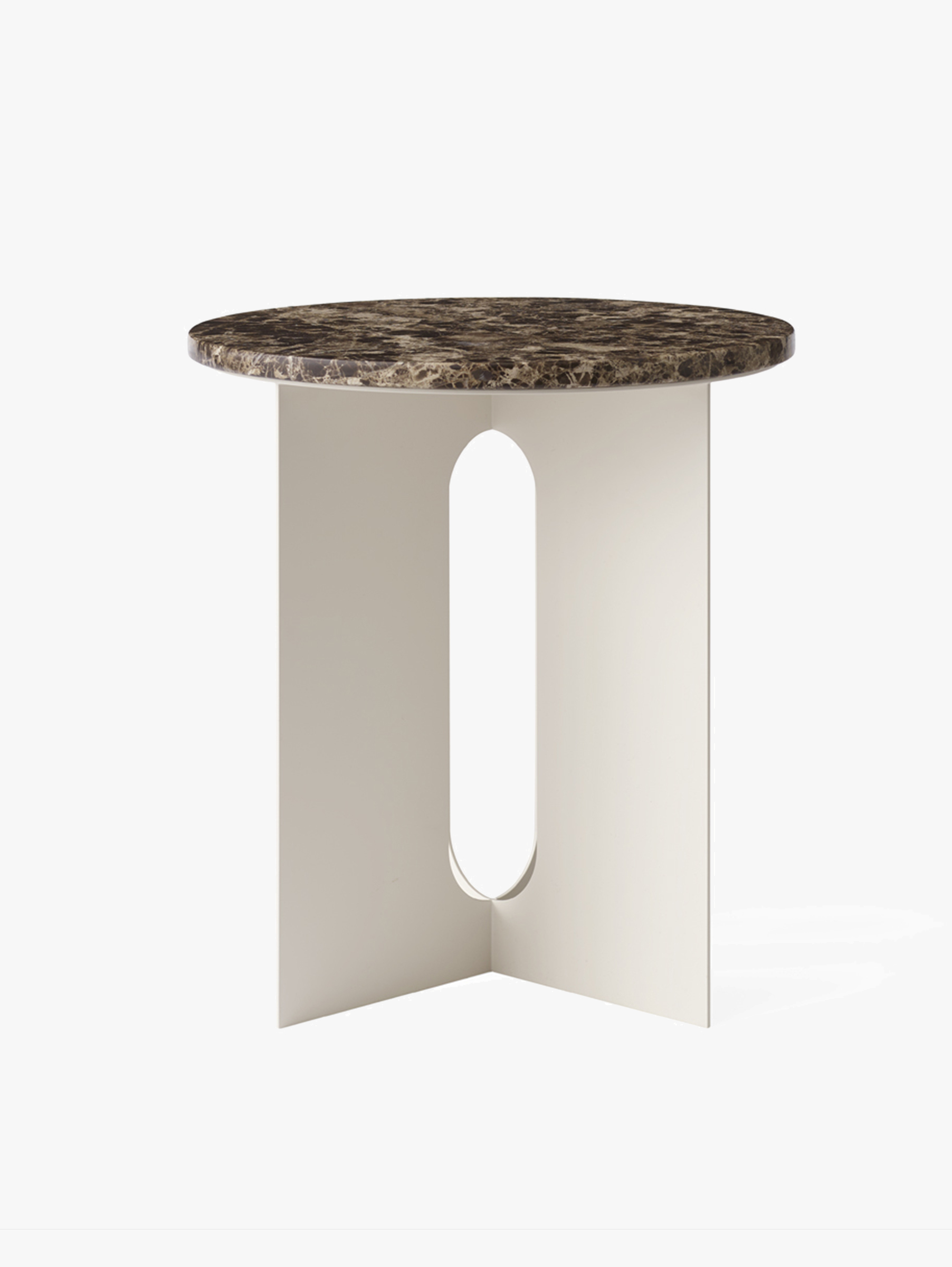 Androgyne Platte für Beistelltisch Emperador dunkler Marmor