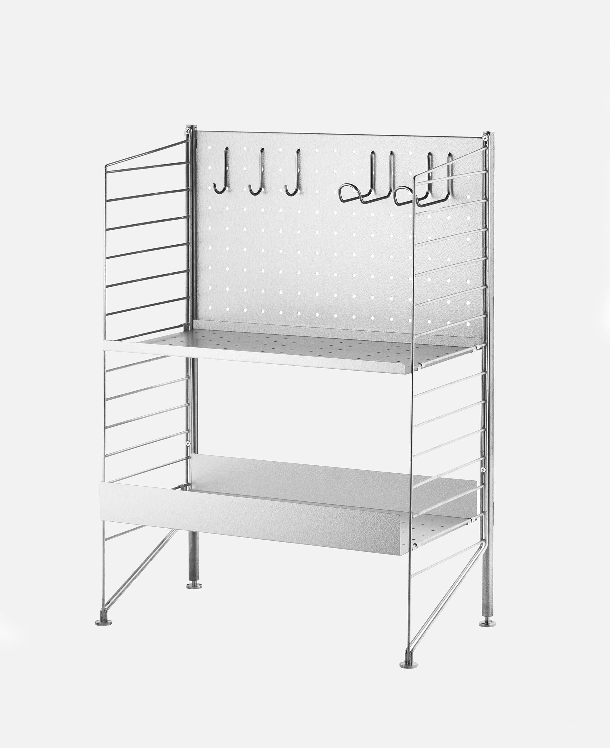 1er freistehendes Outdoor Regal Galvanisiert B 87 cm