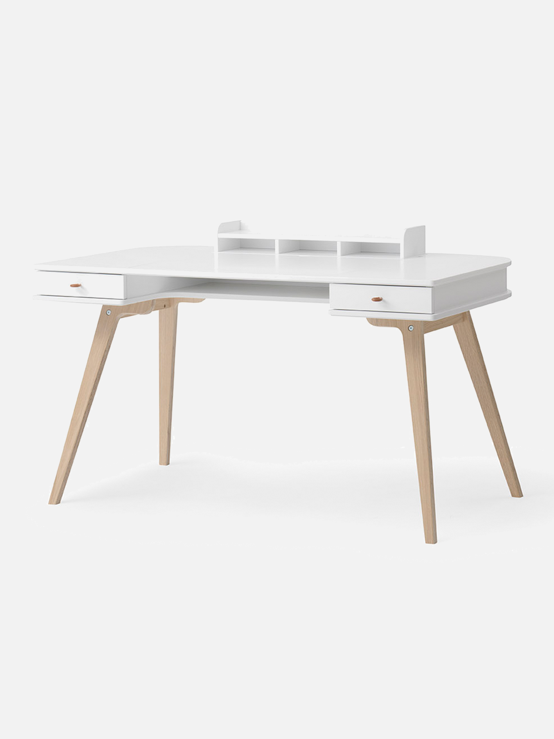 Wood Schreibtisch 66 cm, weiß/Eiche