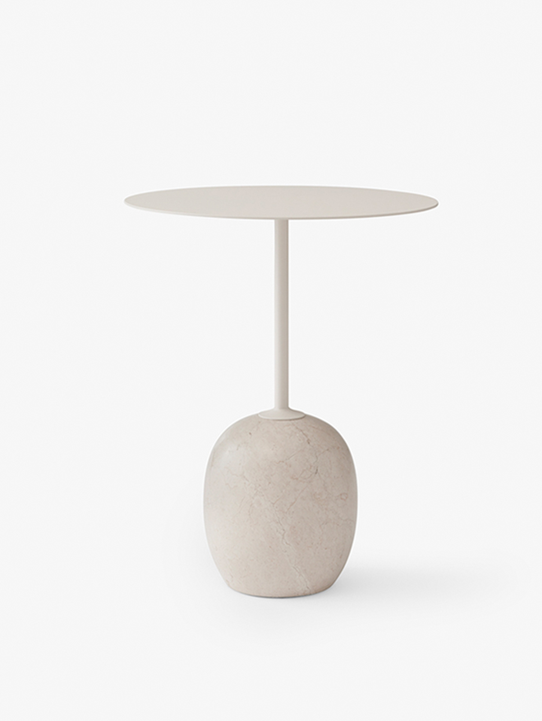 Lato Beistelltisch LN8 rund ø 40 cm Elfenbein weiß / Crema Diva Marmor