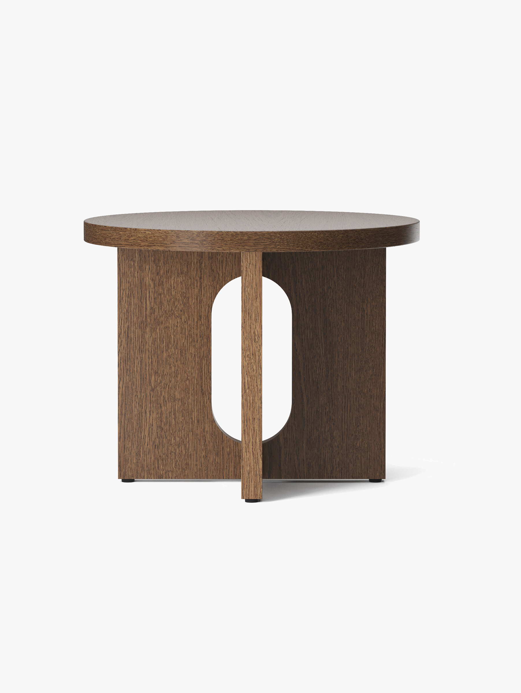 Androgyne Beistelltisch Ø50 cm Eiche dunkel gebeizt