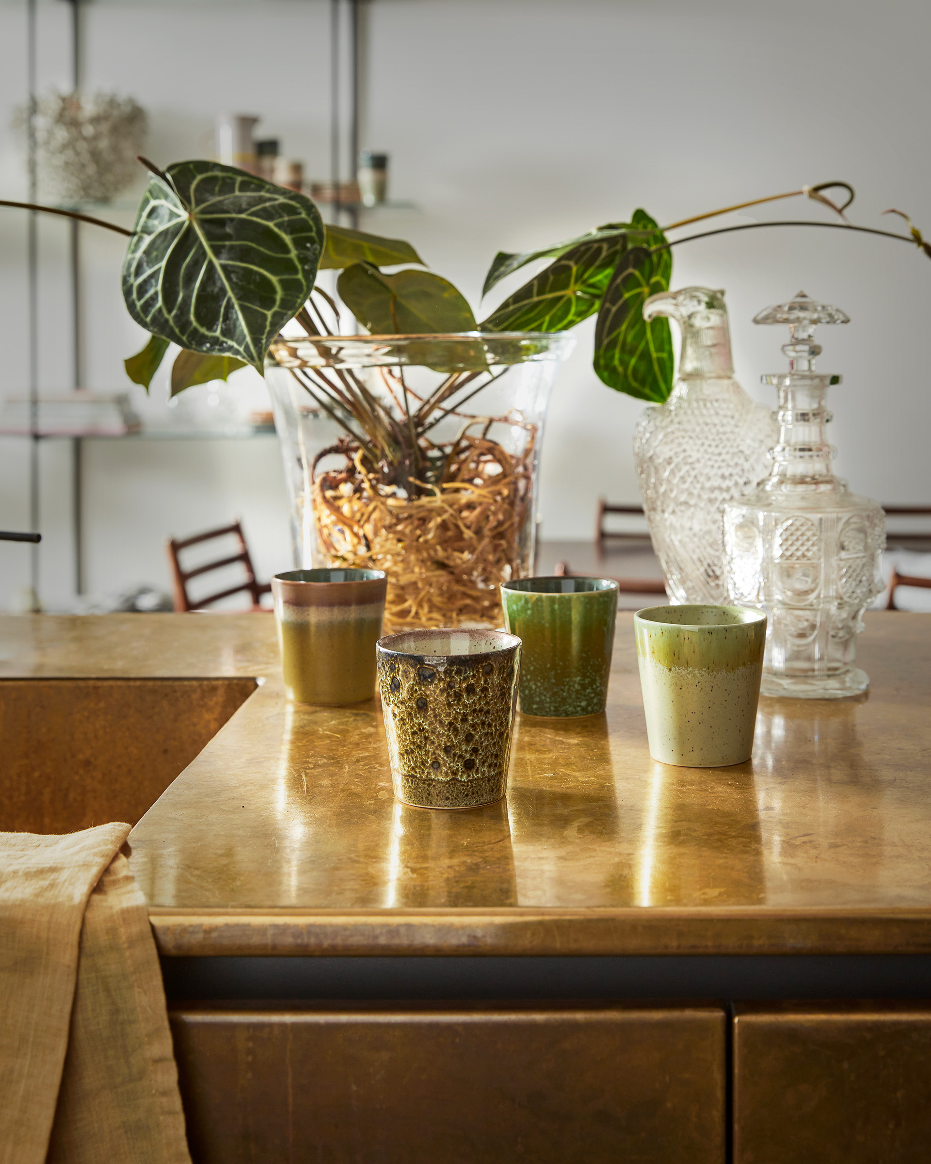 70s ceramics Kaffeebecher grass