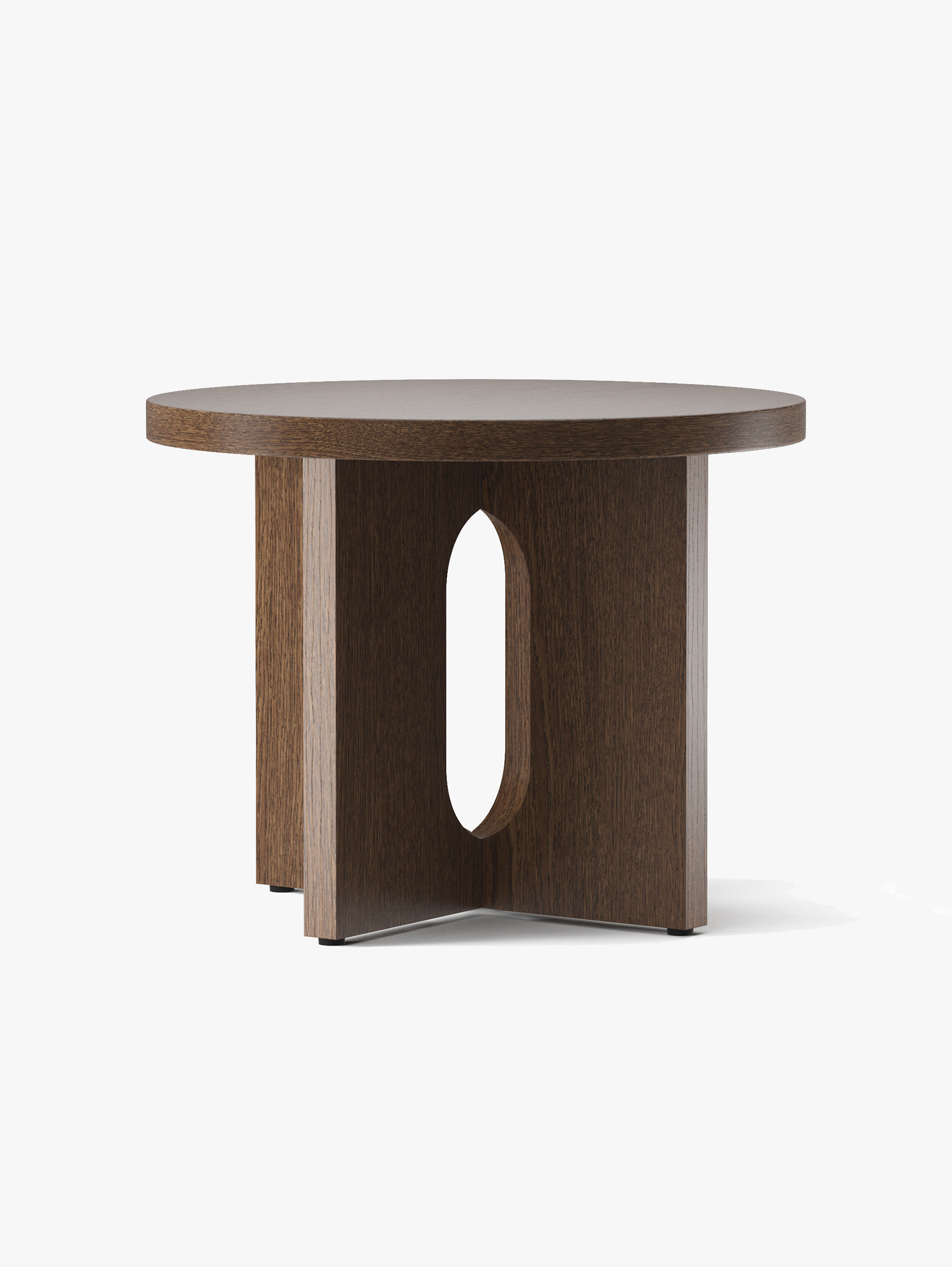 Androgyne Beistelltisch Ø50 cm Eiche dunkel gebeizt