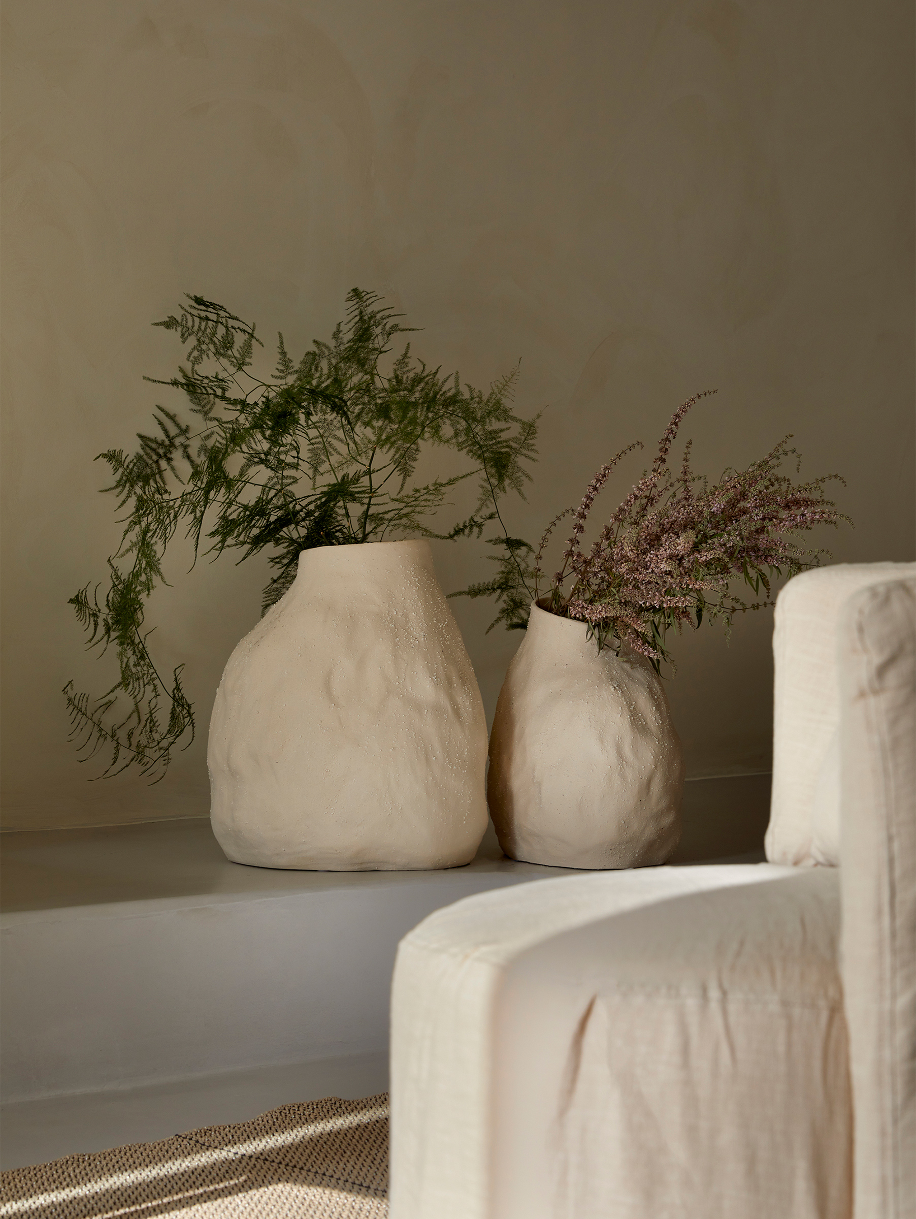 Vulca Vase Medium - Off-white Stone