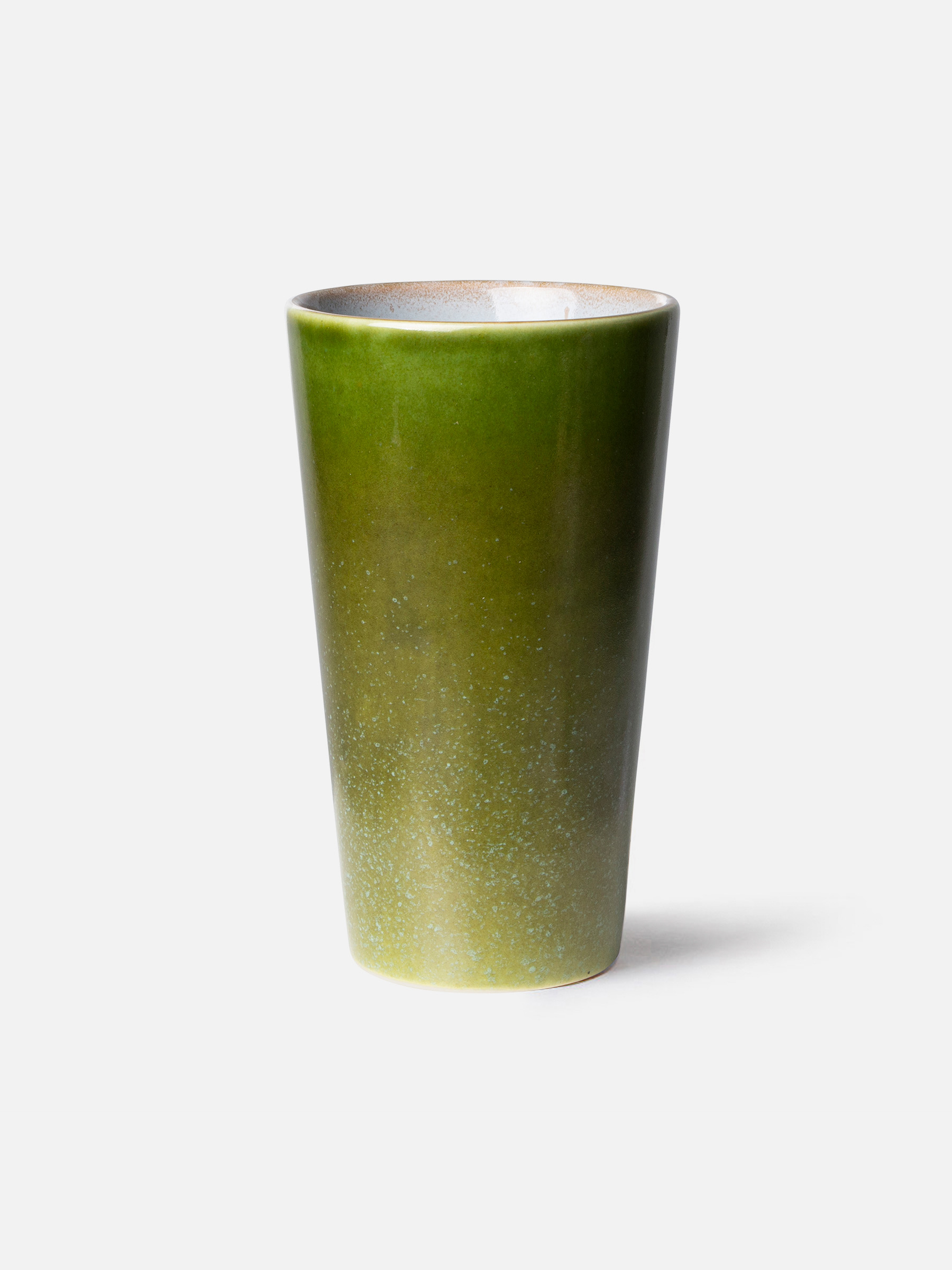 70s Keramik Latte Becher - Grass