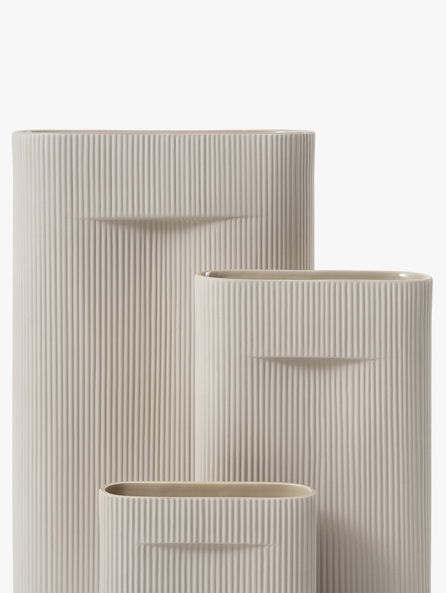 Ridge Vase Small H 16,5 cm - Beige