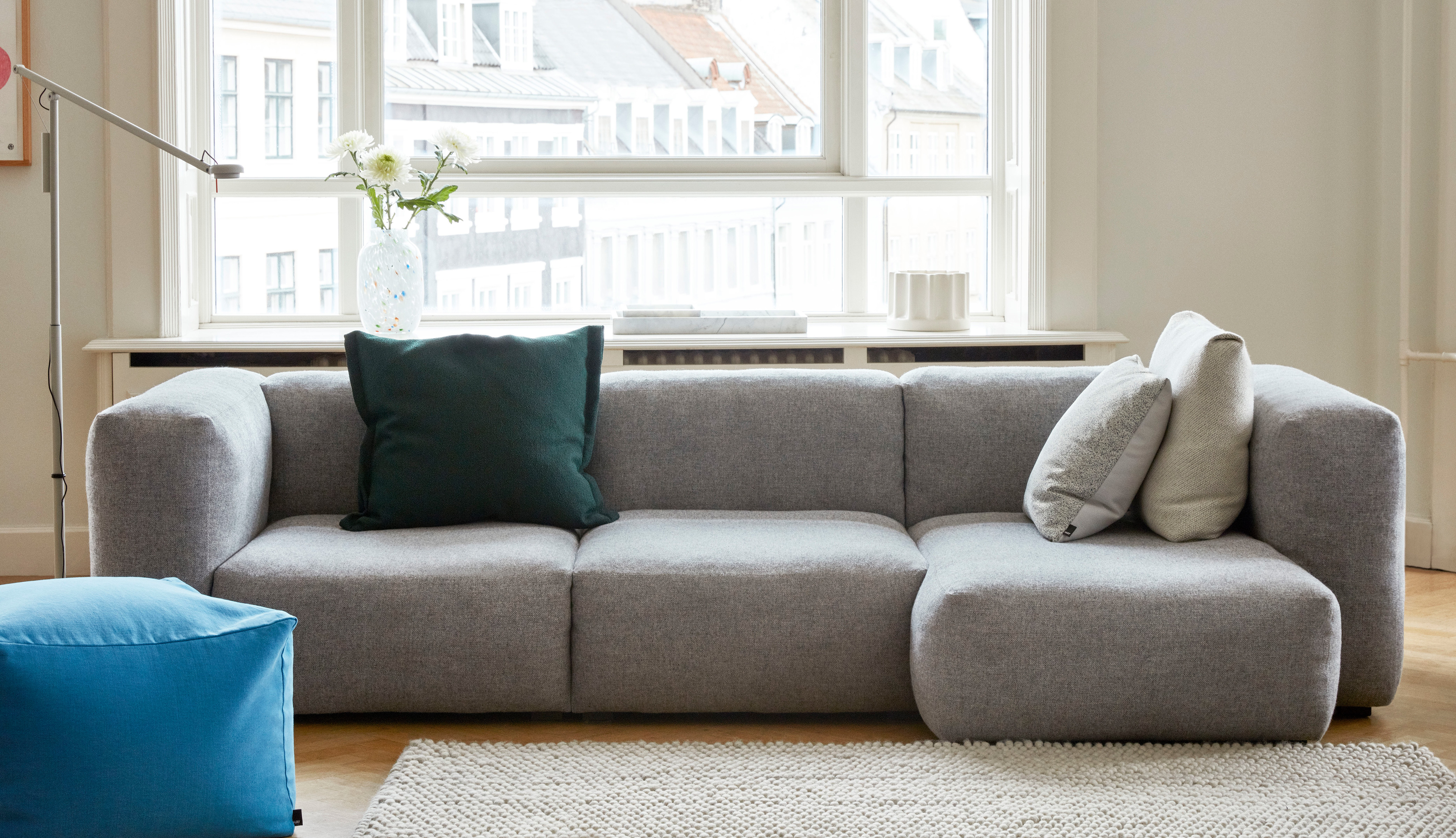 Peas Teppich Random 170x240 Soft grau