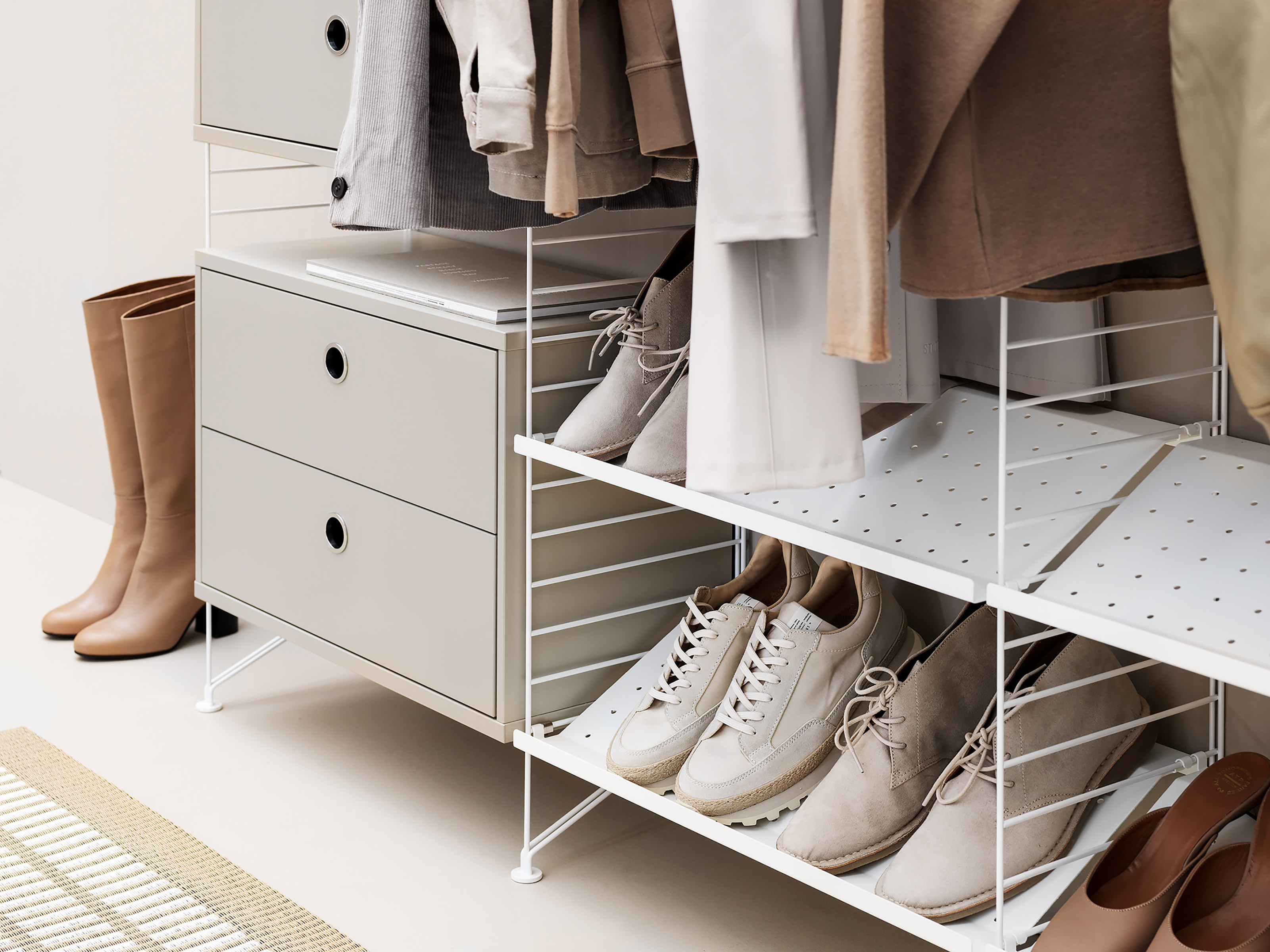 1er Shoe Shelf Metal 58/10/30 Weiß