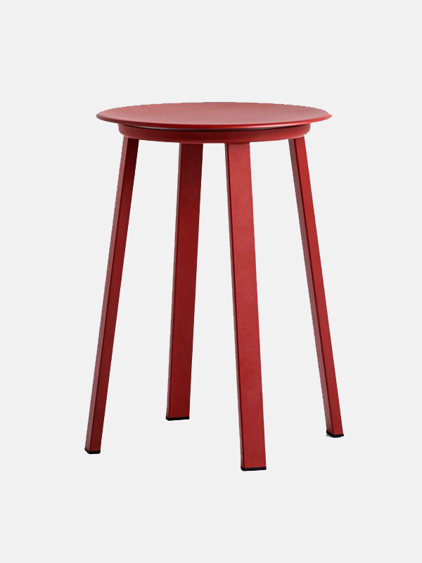 Revolver Stool Standard glider Red powder coated steel