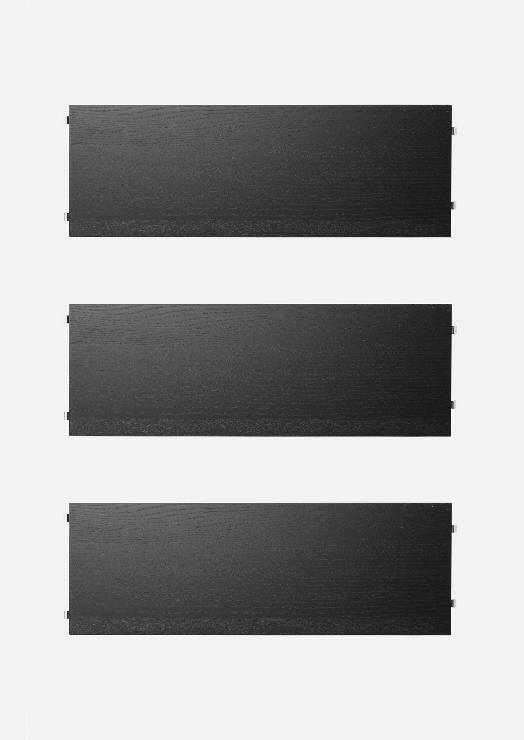 3er Regalböden 58/2/20 Esche schwarz gebeizt