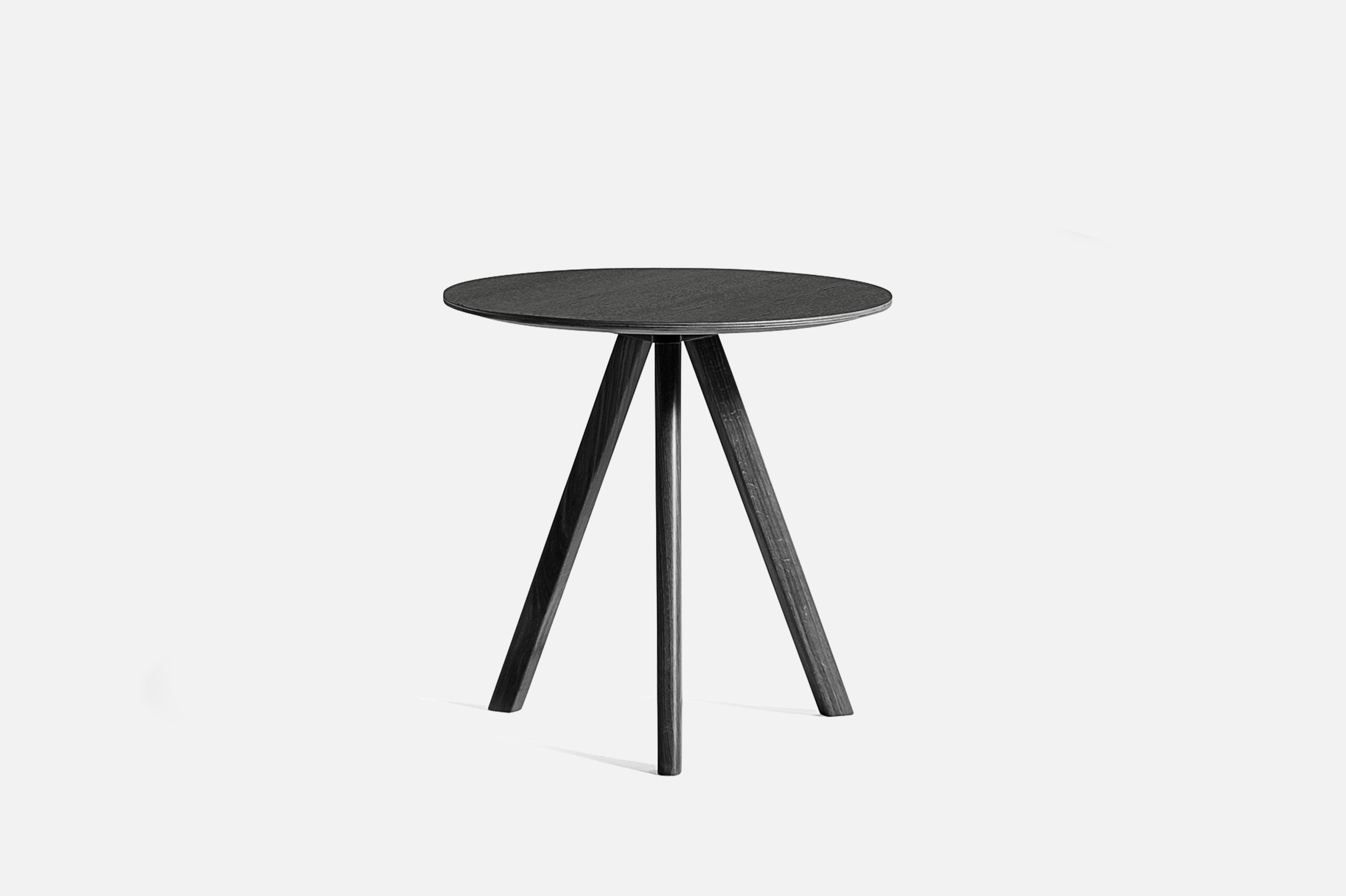 CPH20 Tisch Ø50x49 cm - Eiche schwarz / Linoleum schwarz