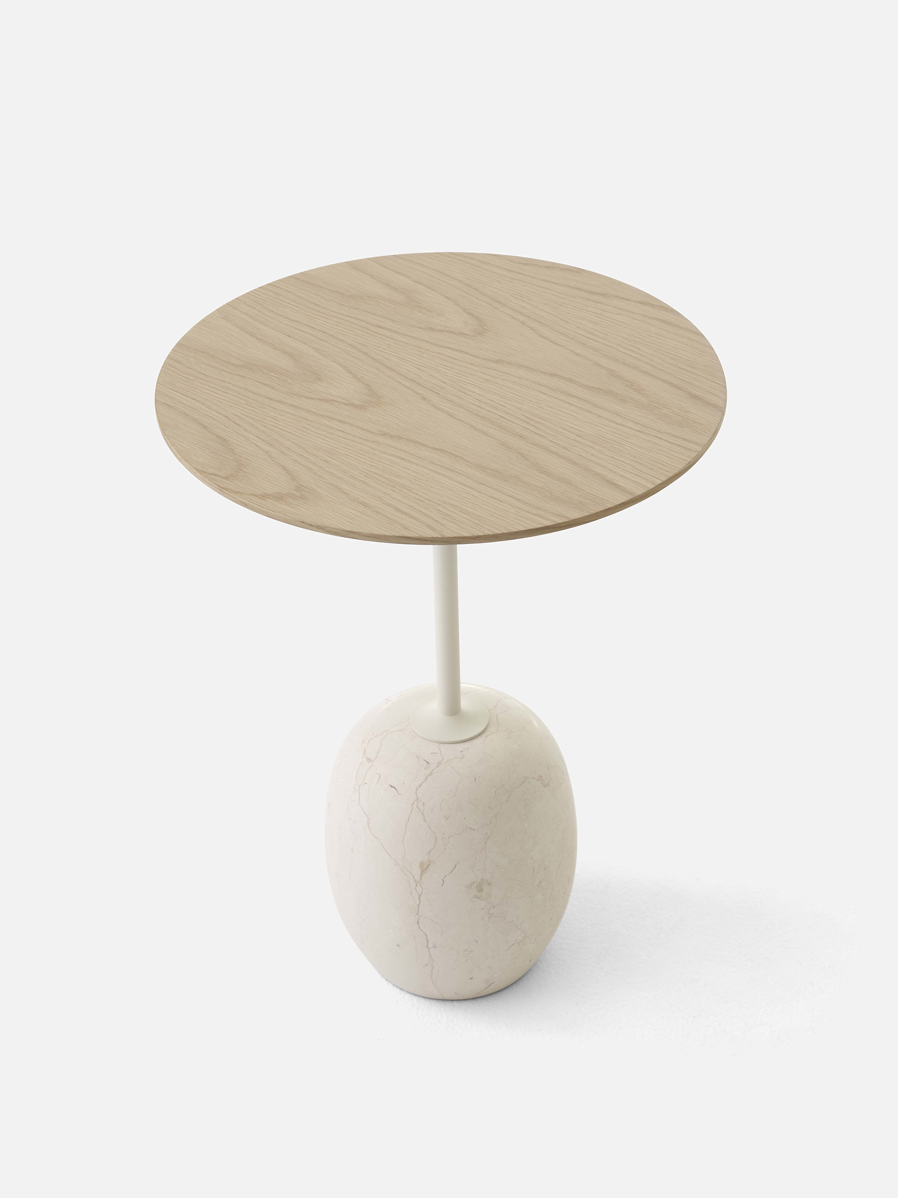 Lato Beistelltisch LN8 rund ø 40 cm Eiche / Crema Diva Marmor