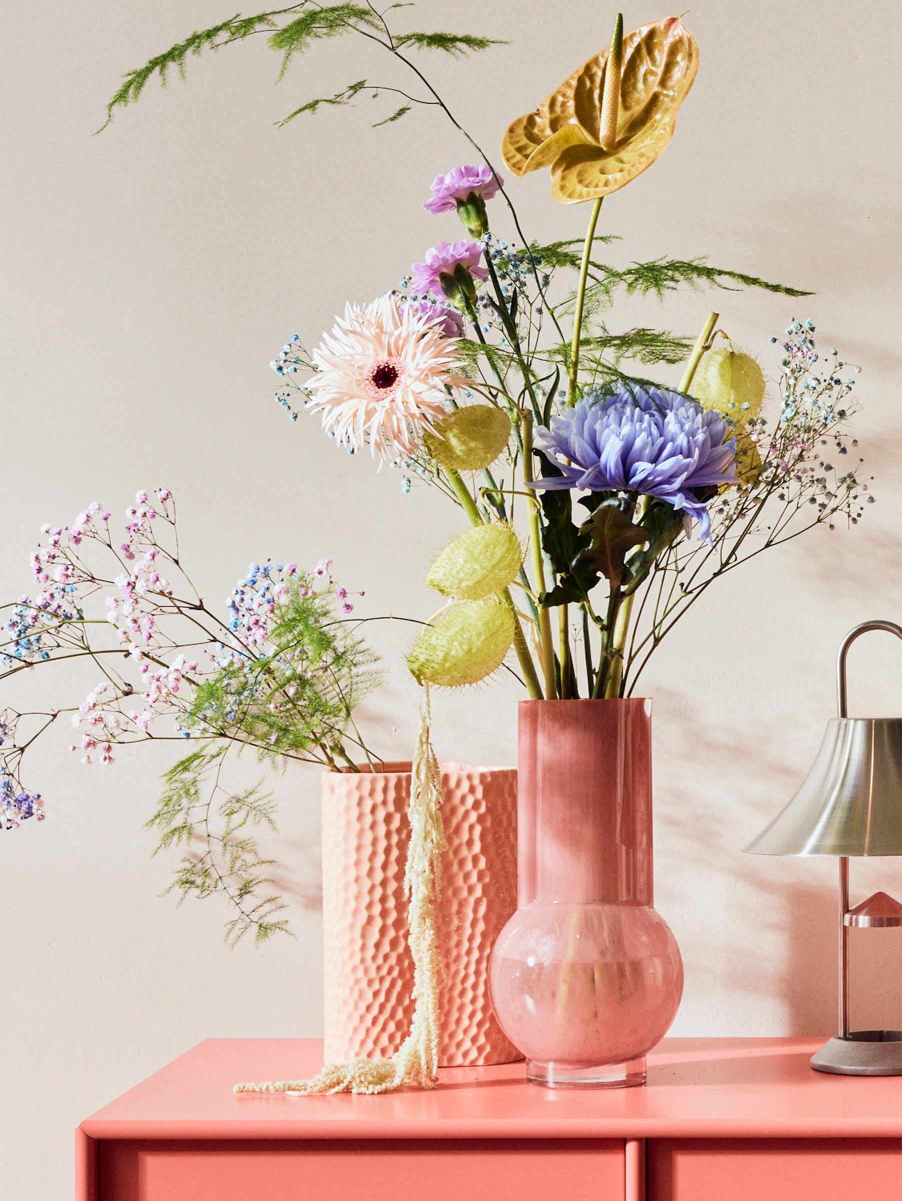 Glass Vase - Flamingo pink