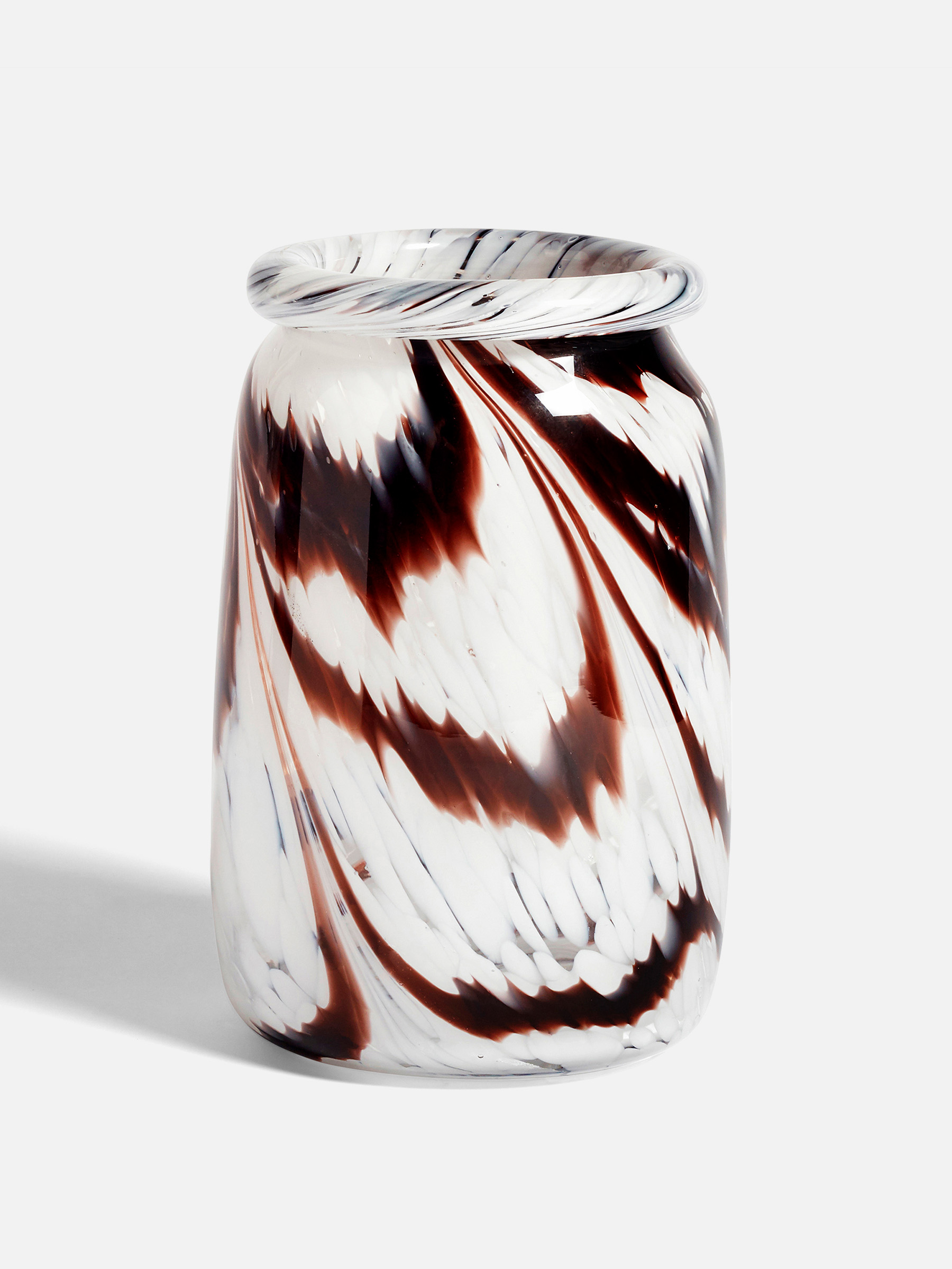 Splash Vase gerollter Hals Large - Coffee / Weiß