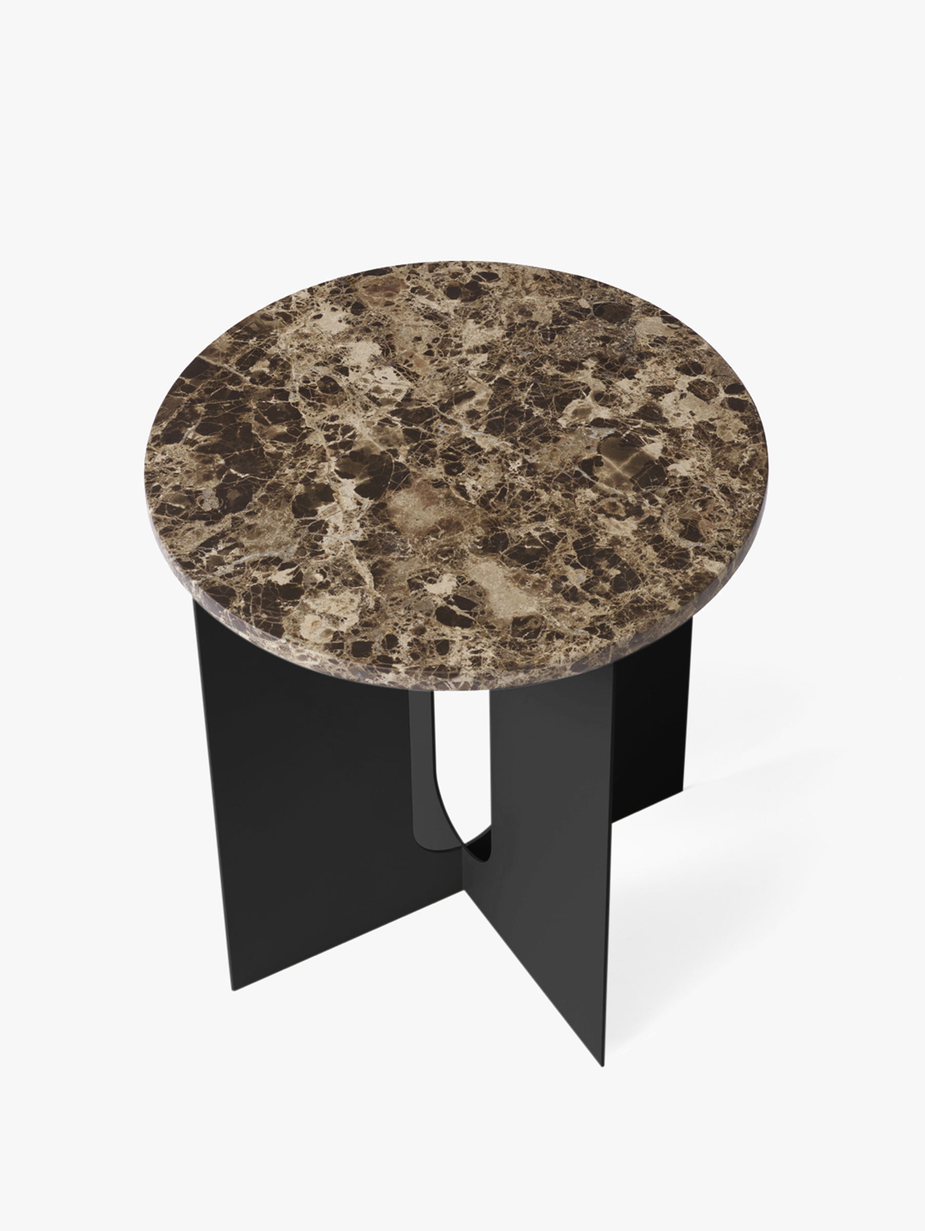 Androgyne Platte für Beistelltisch Emperador dunkler Marmor