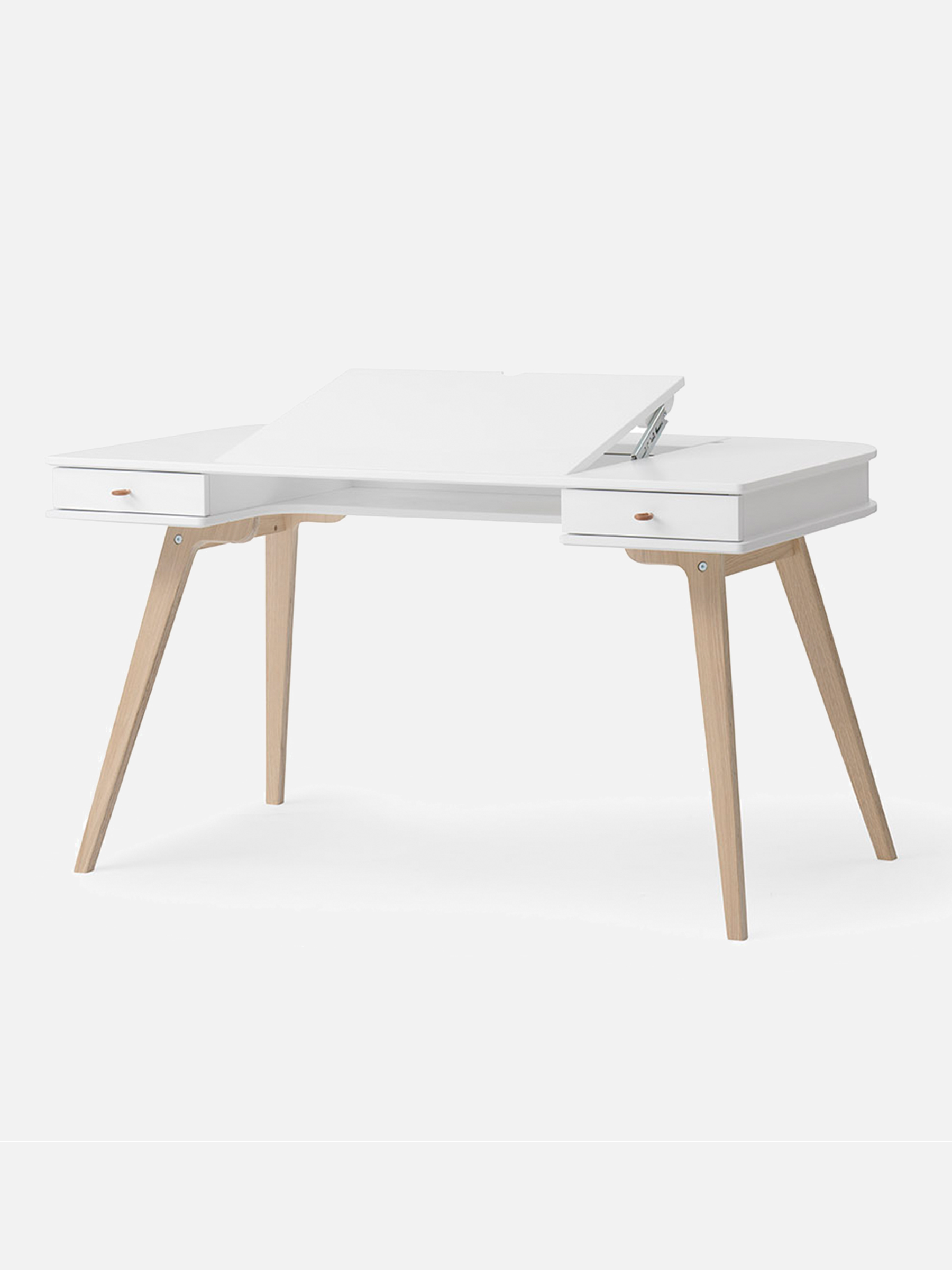 Wood Schreibtisch 66 cm, weiß/Eiche