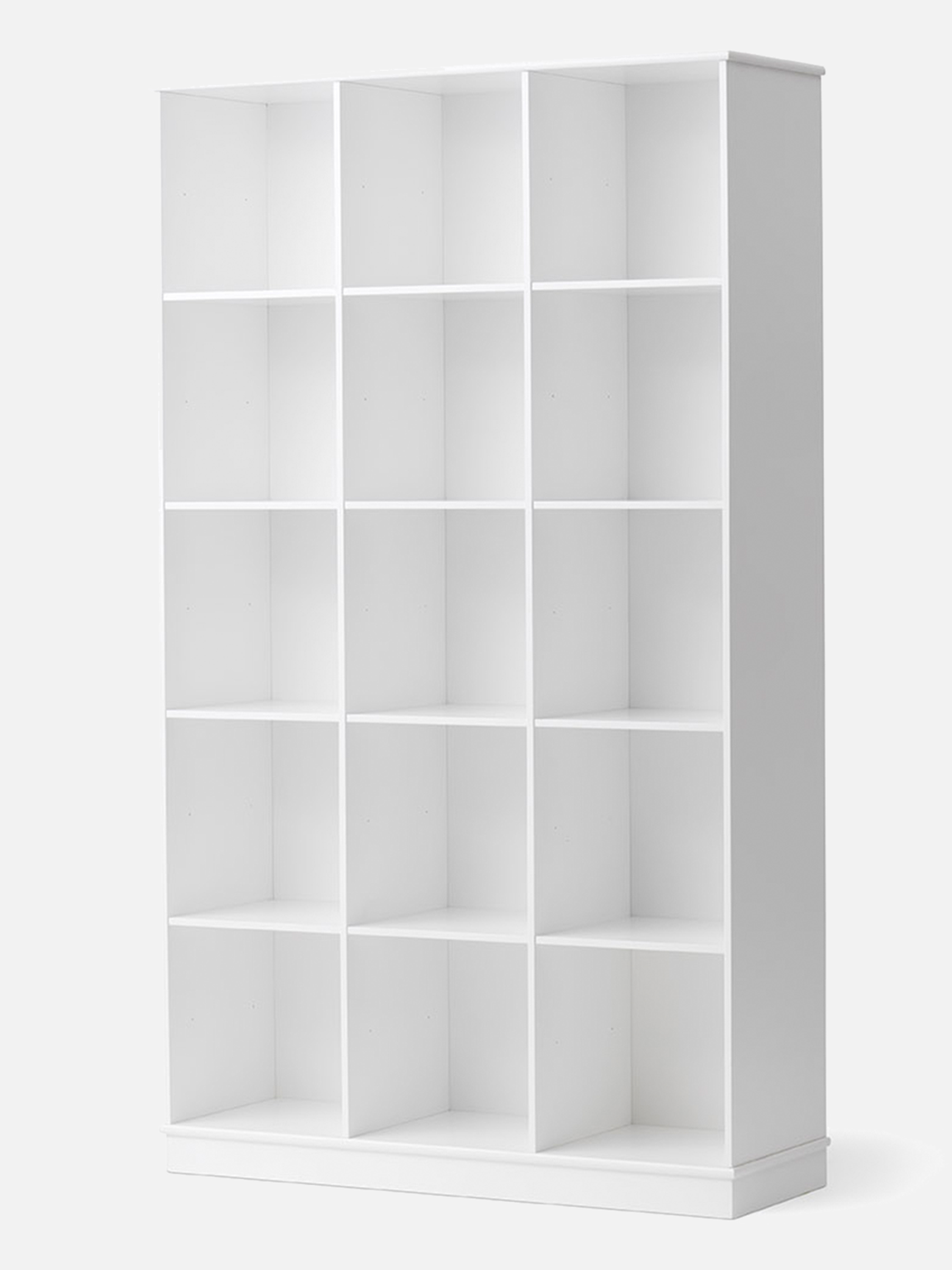 Wood Standregal vertikal 3x5 m. Sockel - Weiß