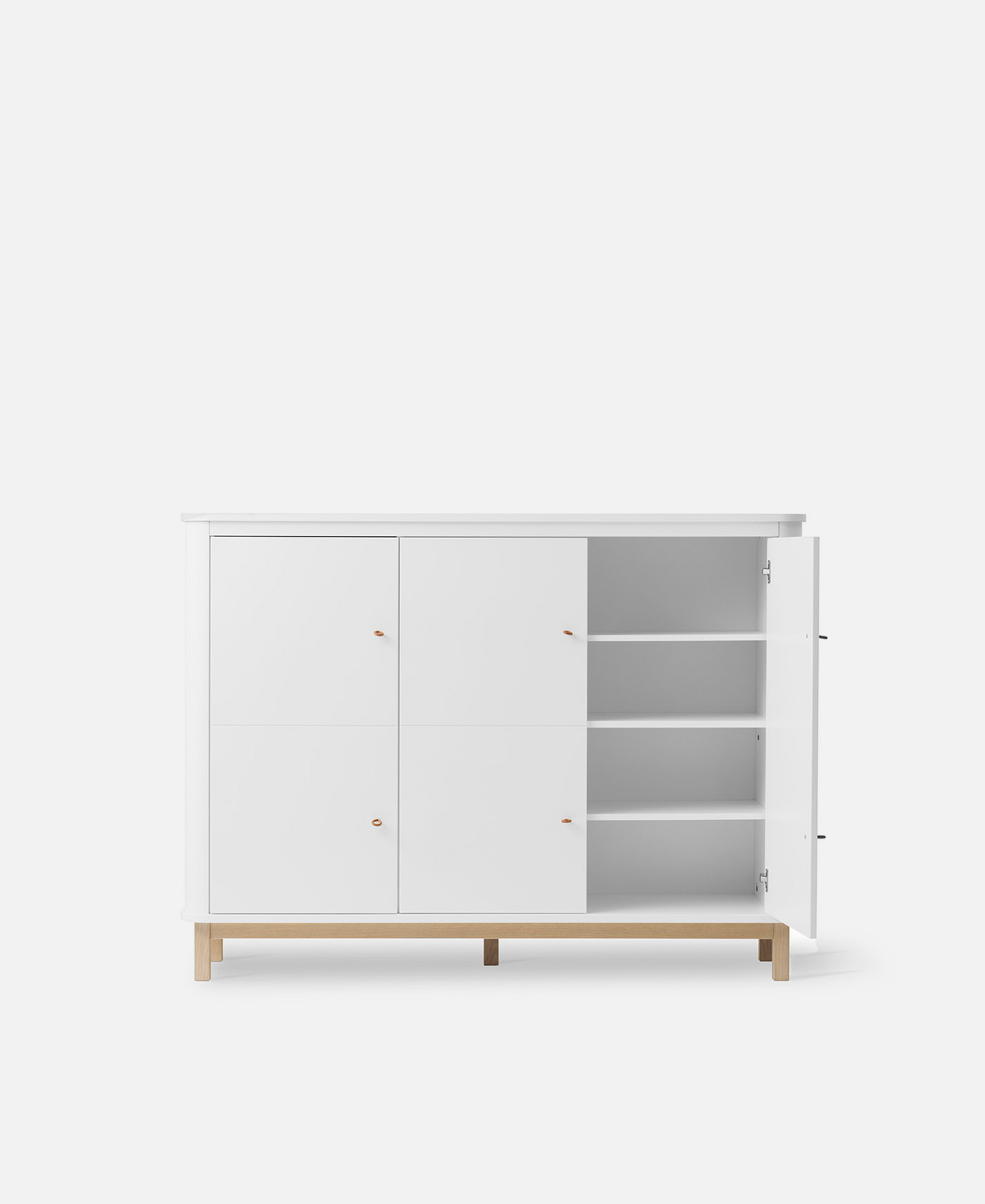 Wood Multi-Schrank 3-türig, weiß/Eiche