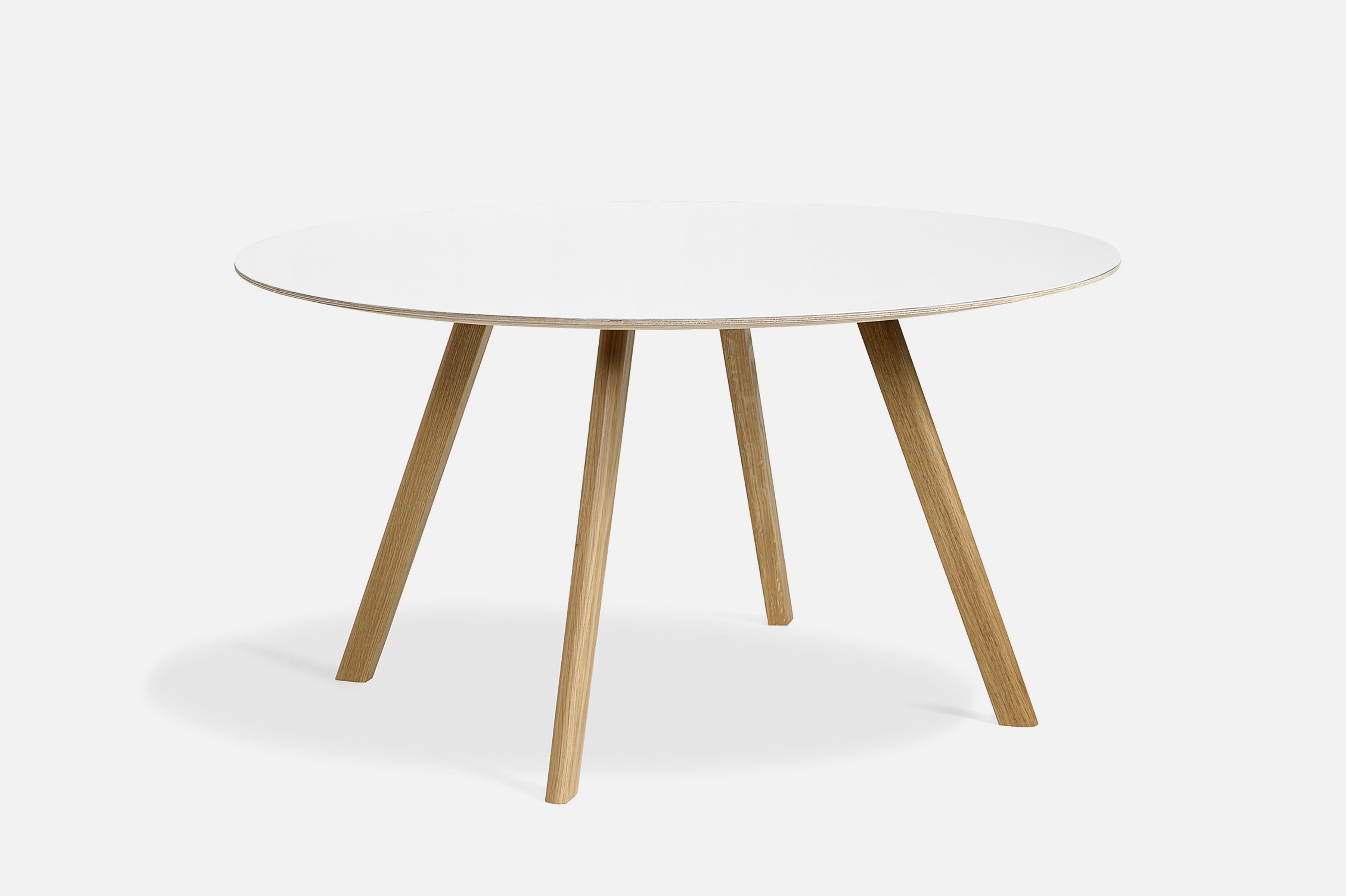 CPH25 Esstisch Ø140 cm - Eiche / Laminat weiß