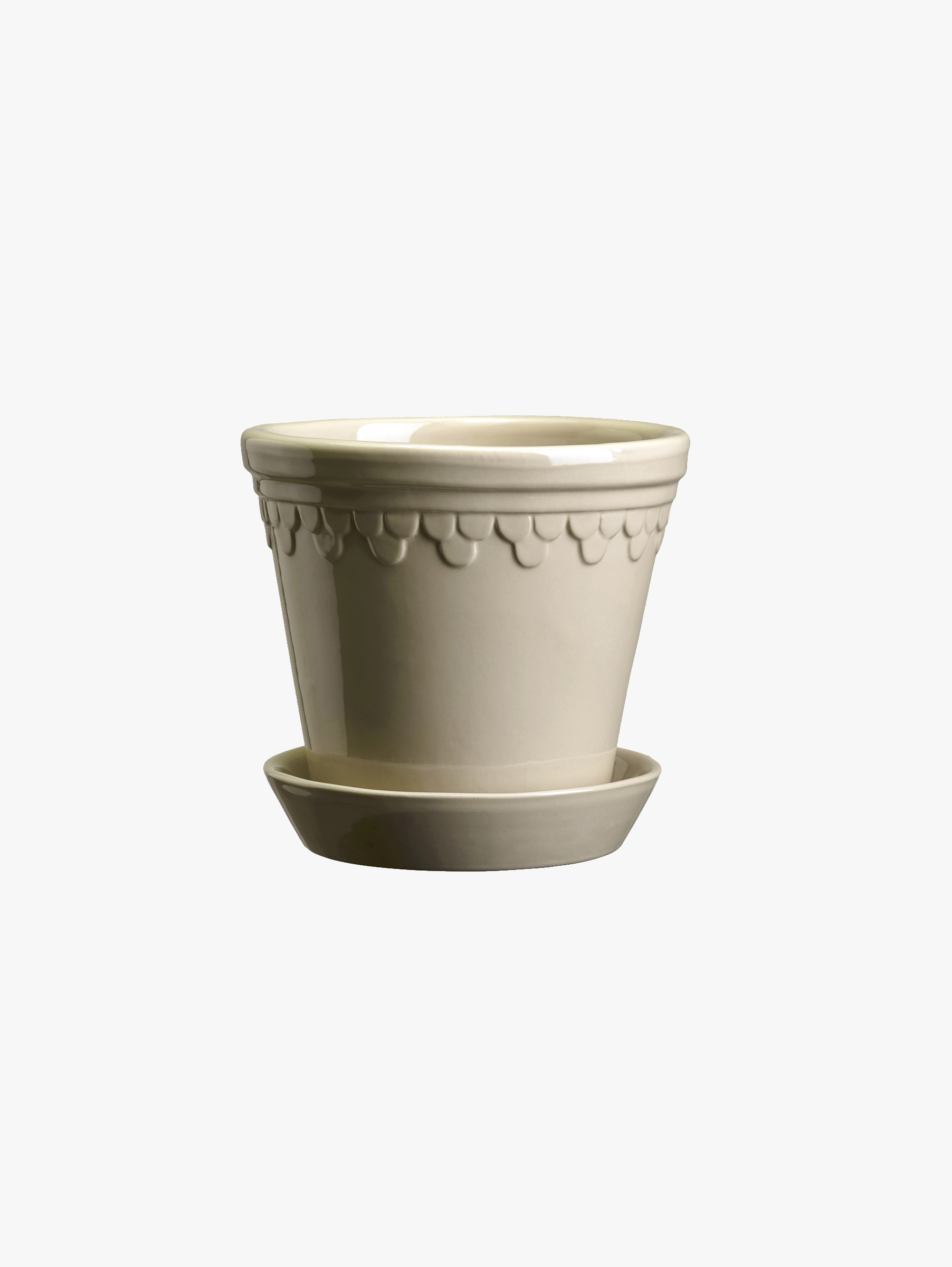 Københavner Glasierter Übertopf Ø14 cm - Sand Stone