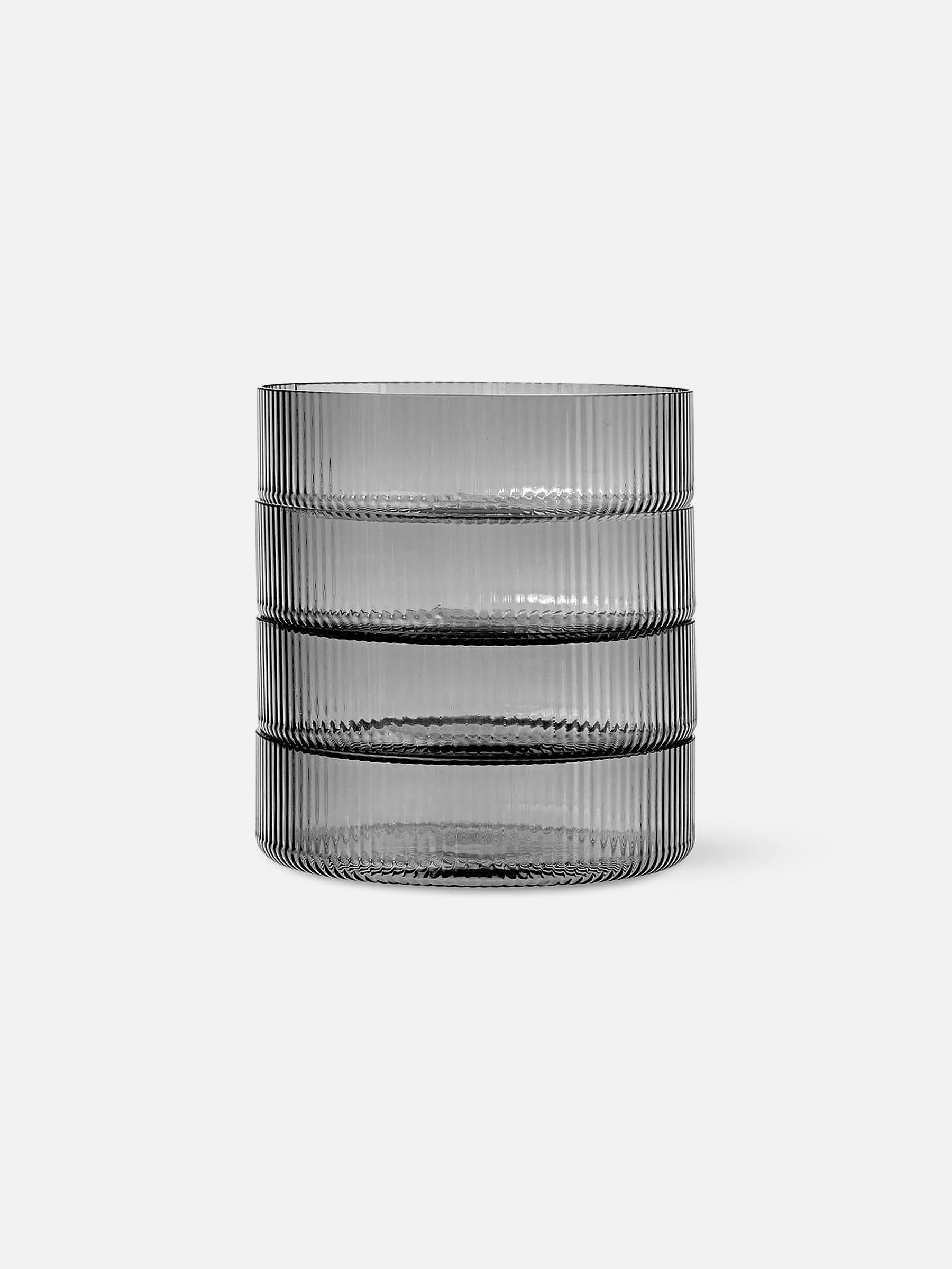 Ripple Servierschalen 4er Set - Smoked grey