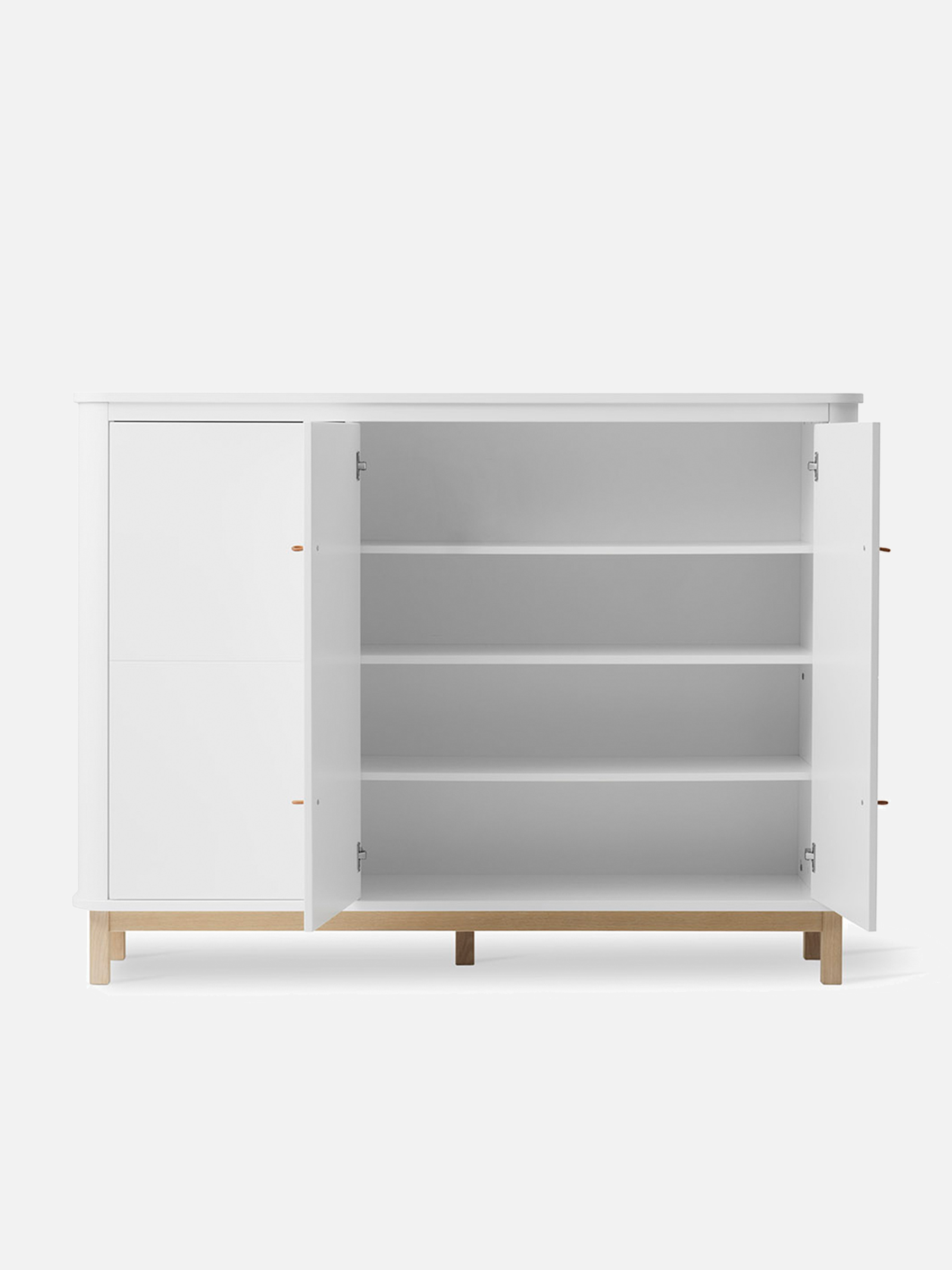 Wood Multi-Schrank 3-türig, weiß/Eiche