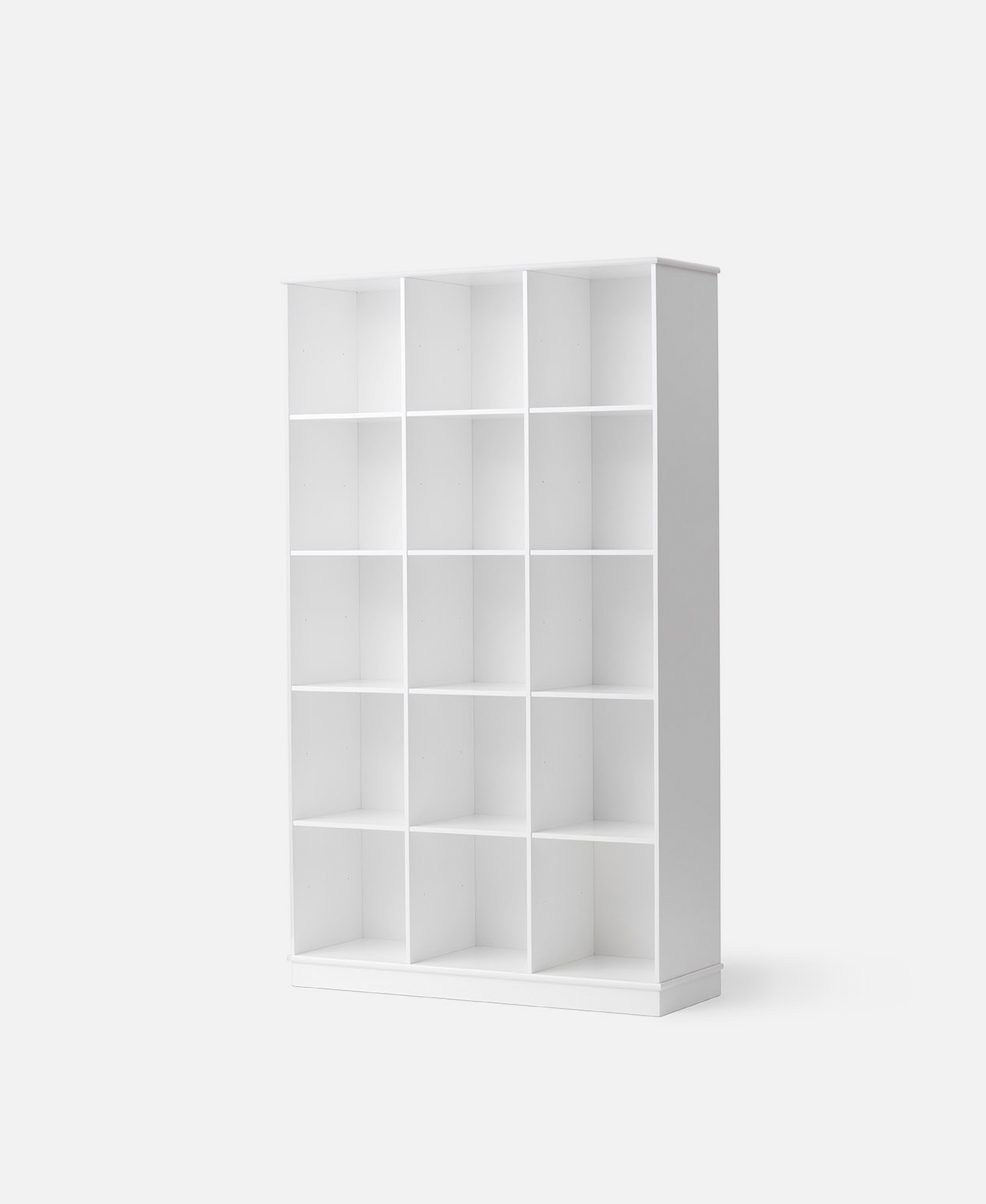 Wood Standregal vertikal 3x5 m. Sockel - Weiß