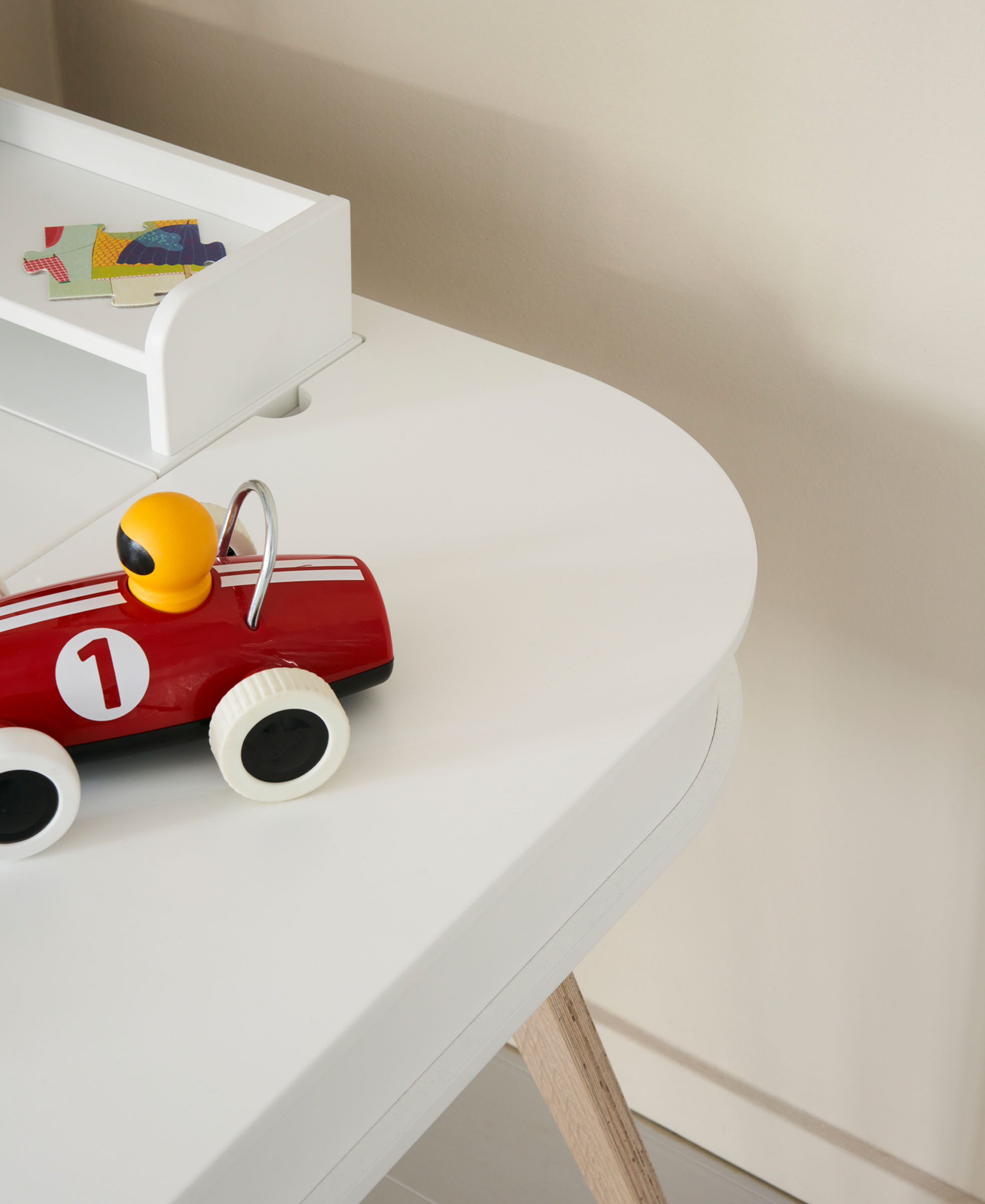 Wood Schreibtisch 66 cm, weiß/Eiche