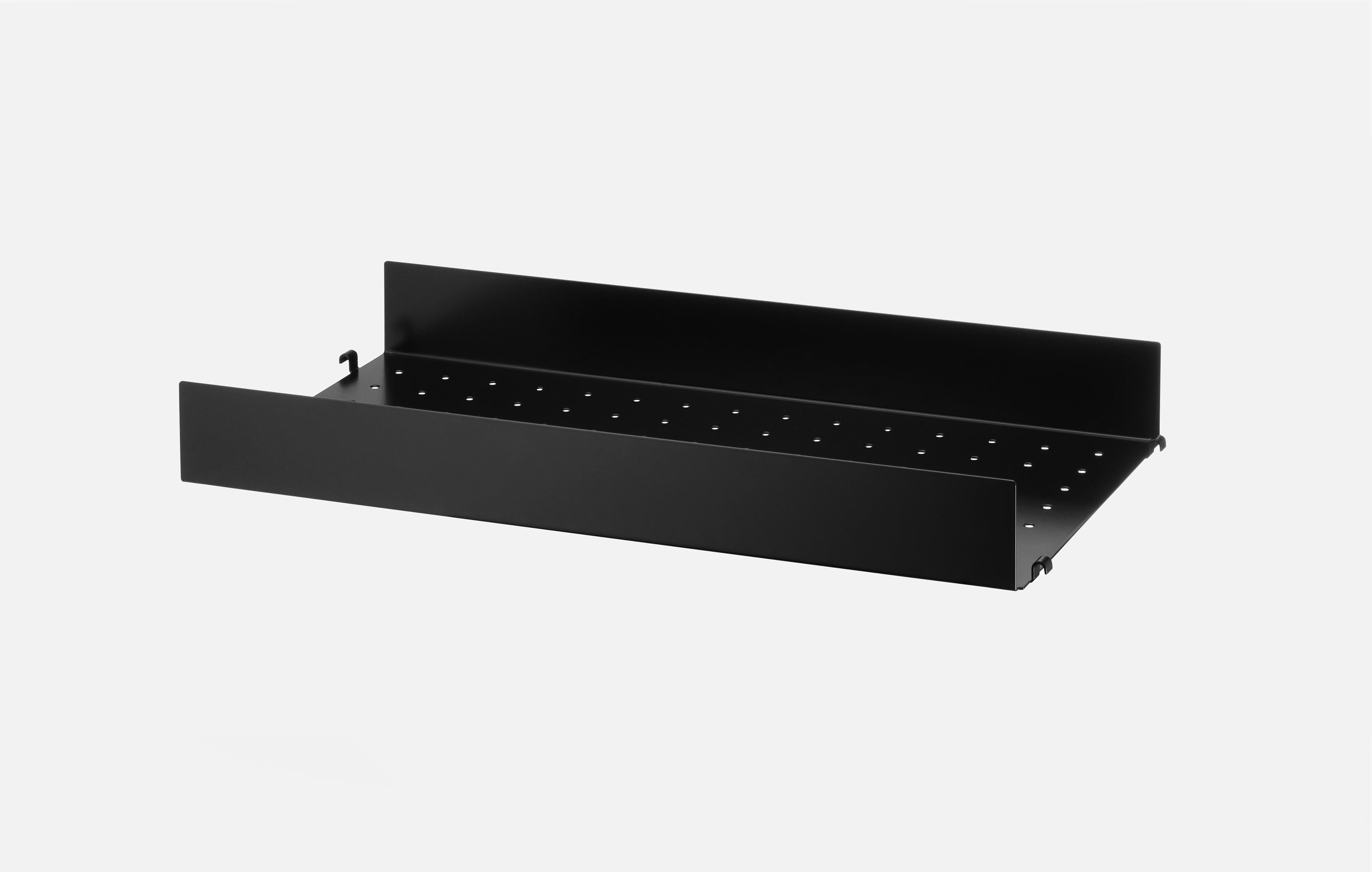 1er Metall Regalboden mit hoher Kante 58x30 cm - Schwarz