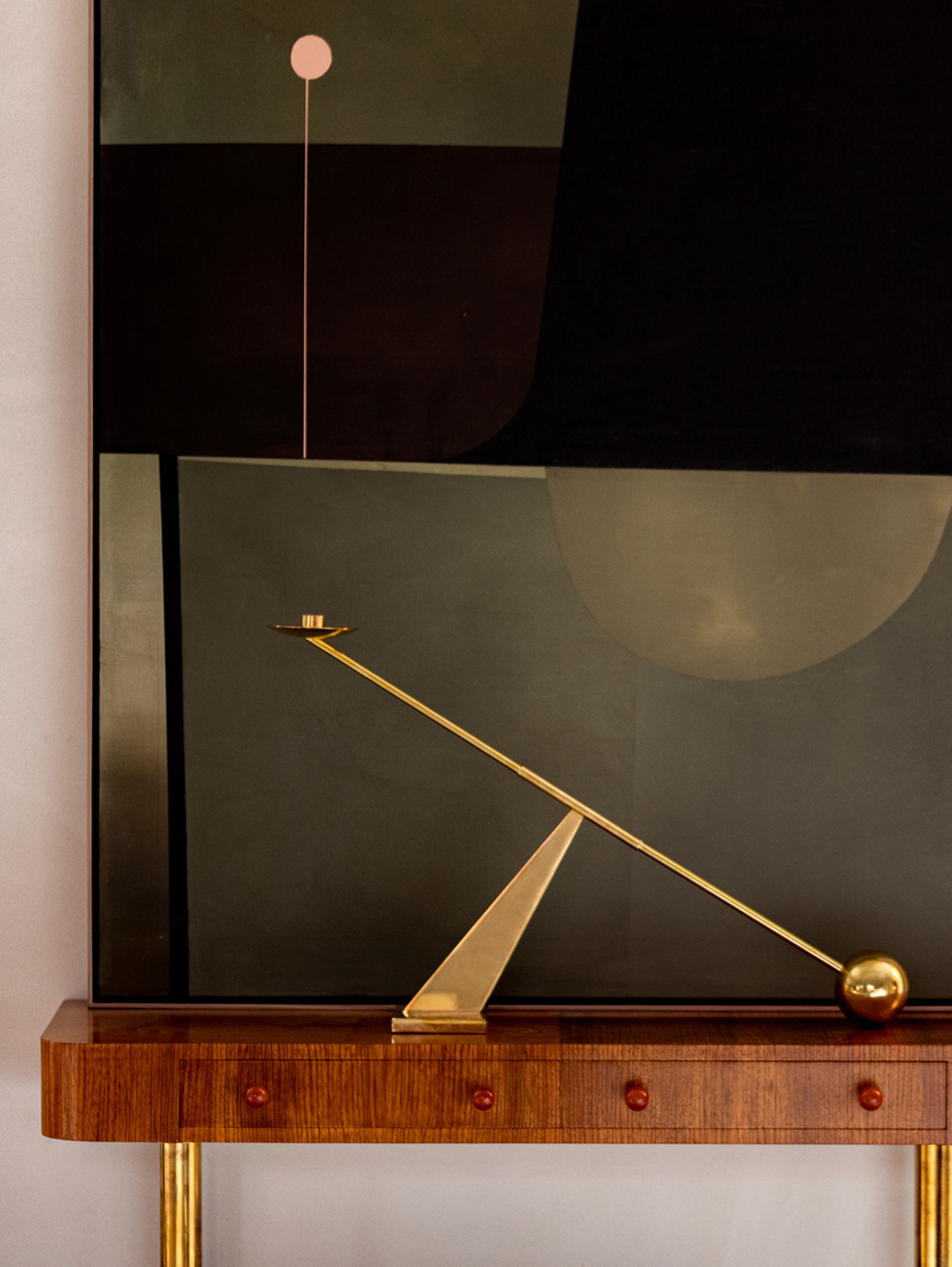 Interconnect Kerzenständer B70 cm - Poliertes Messing