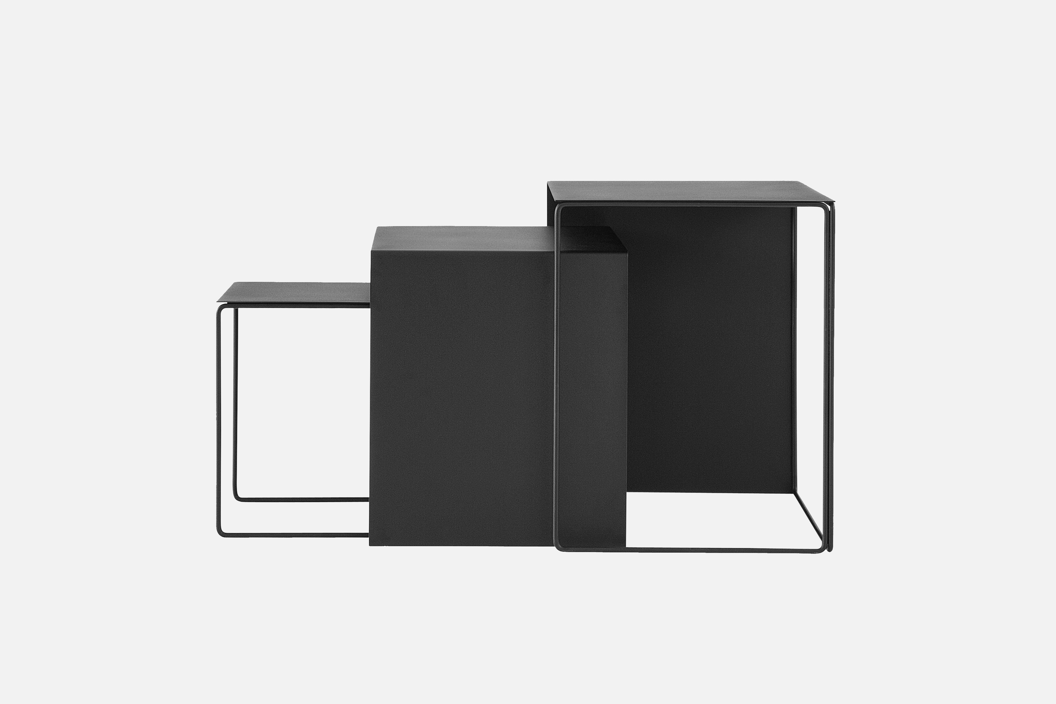 Cluster Tische 3er Set Schwarz