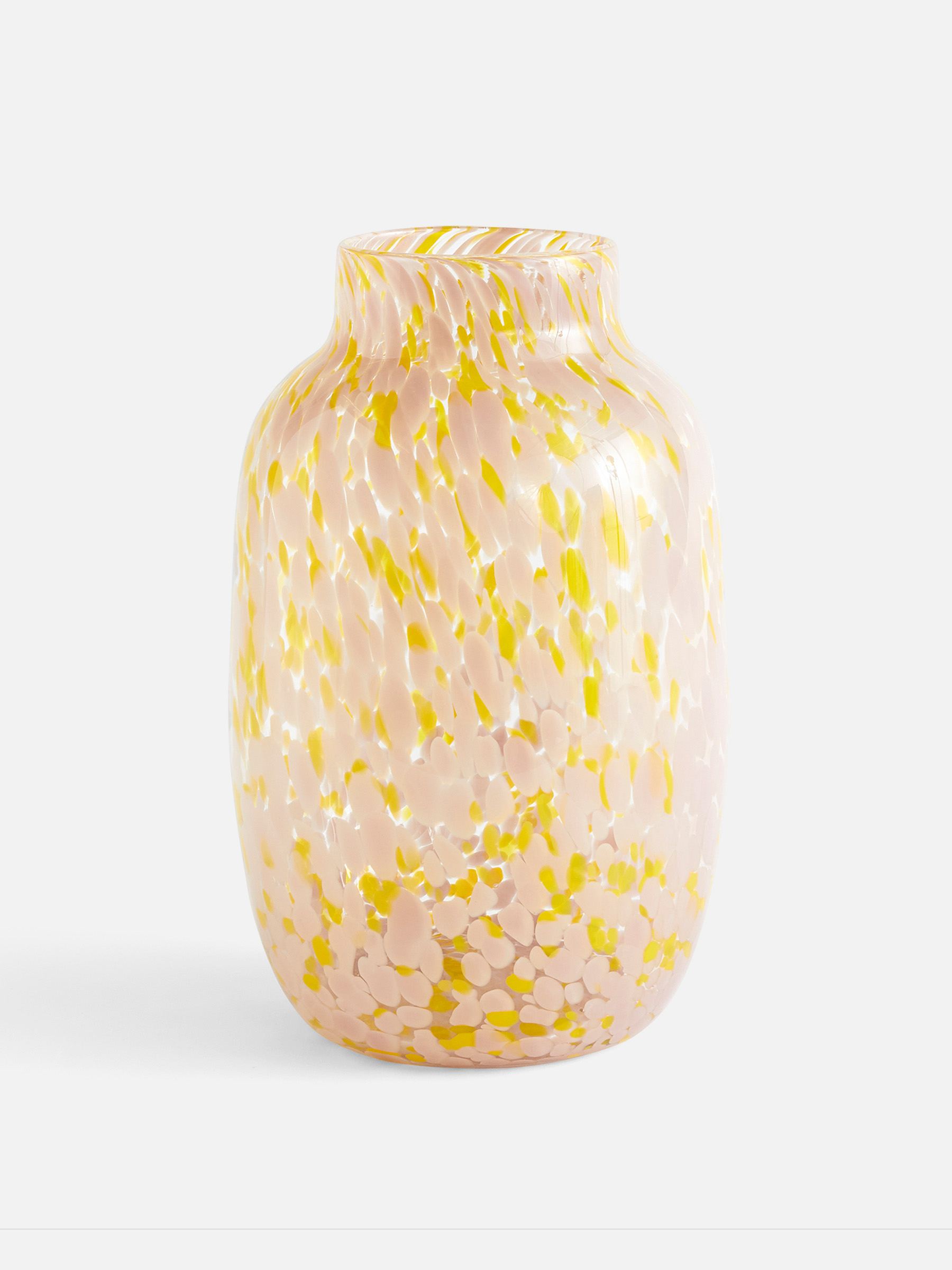 Splash Vase Large rund - Hellpink / Gelb