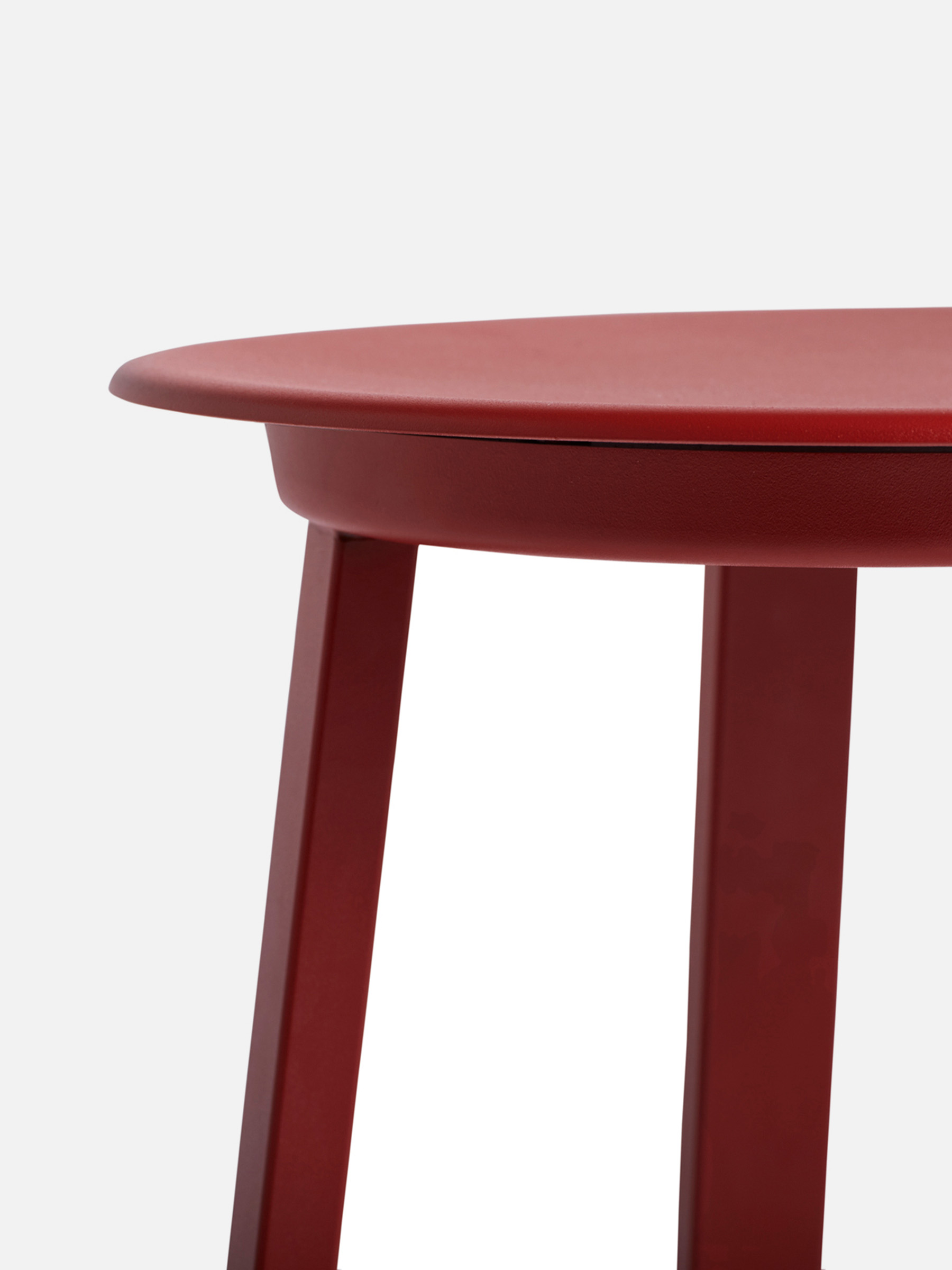 Revolver Stool Standard glider Red powder coated steel