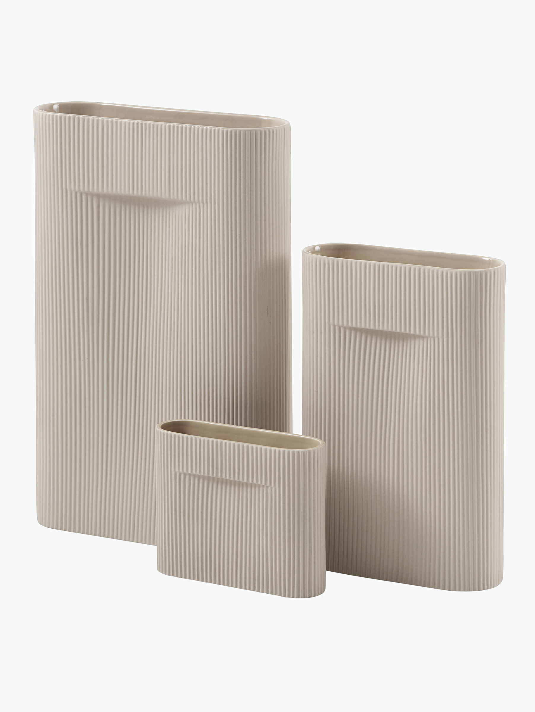 Ridge Vase Small H 16,5 cm - Beige
