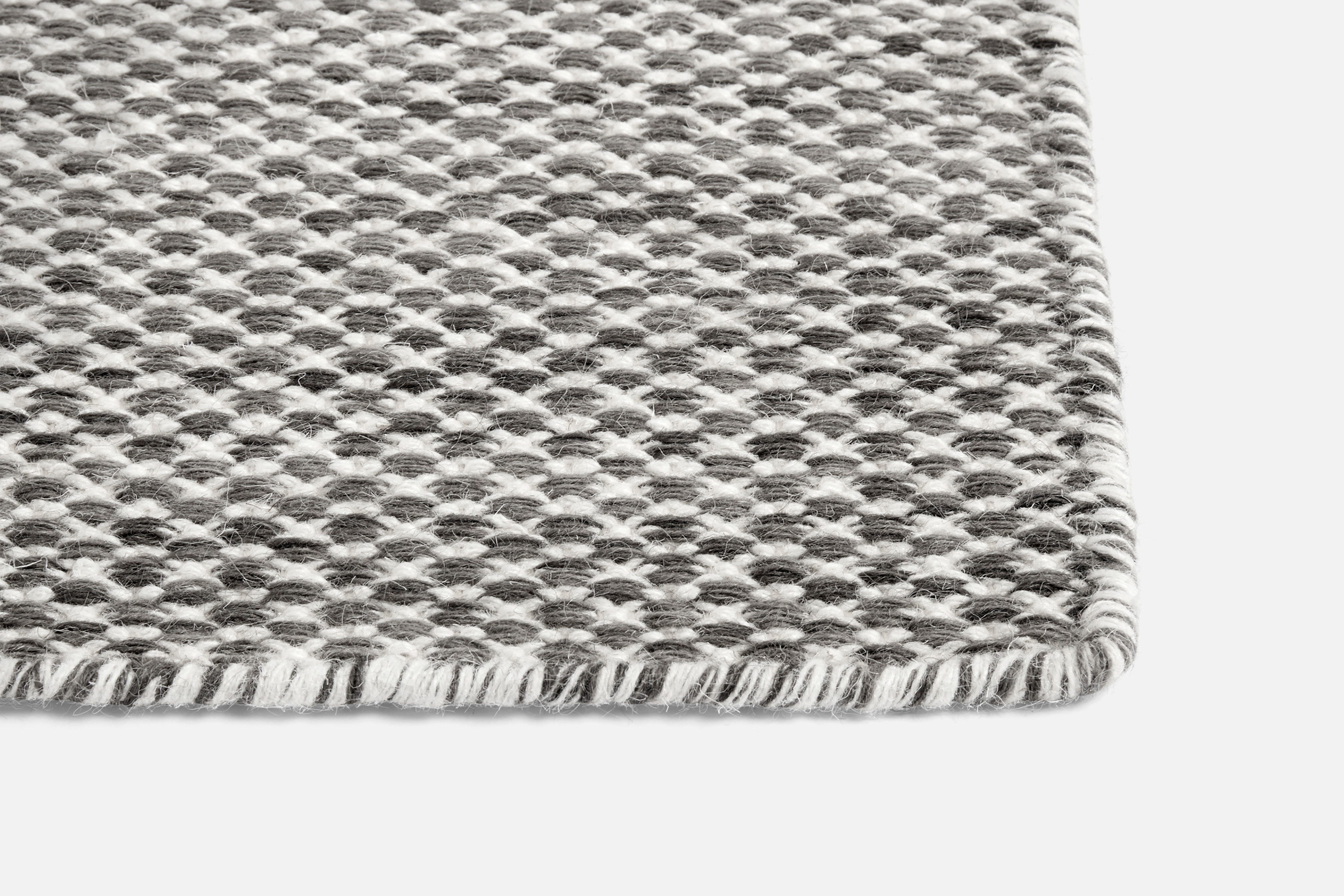 Moiré Kelim Teppich 200x300 Grau