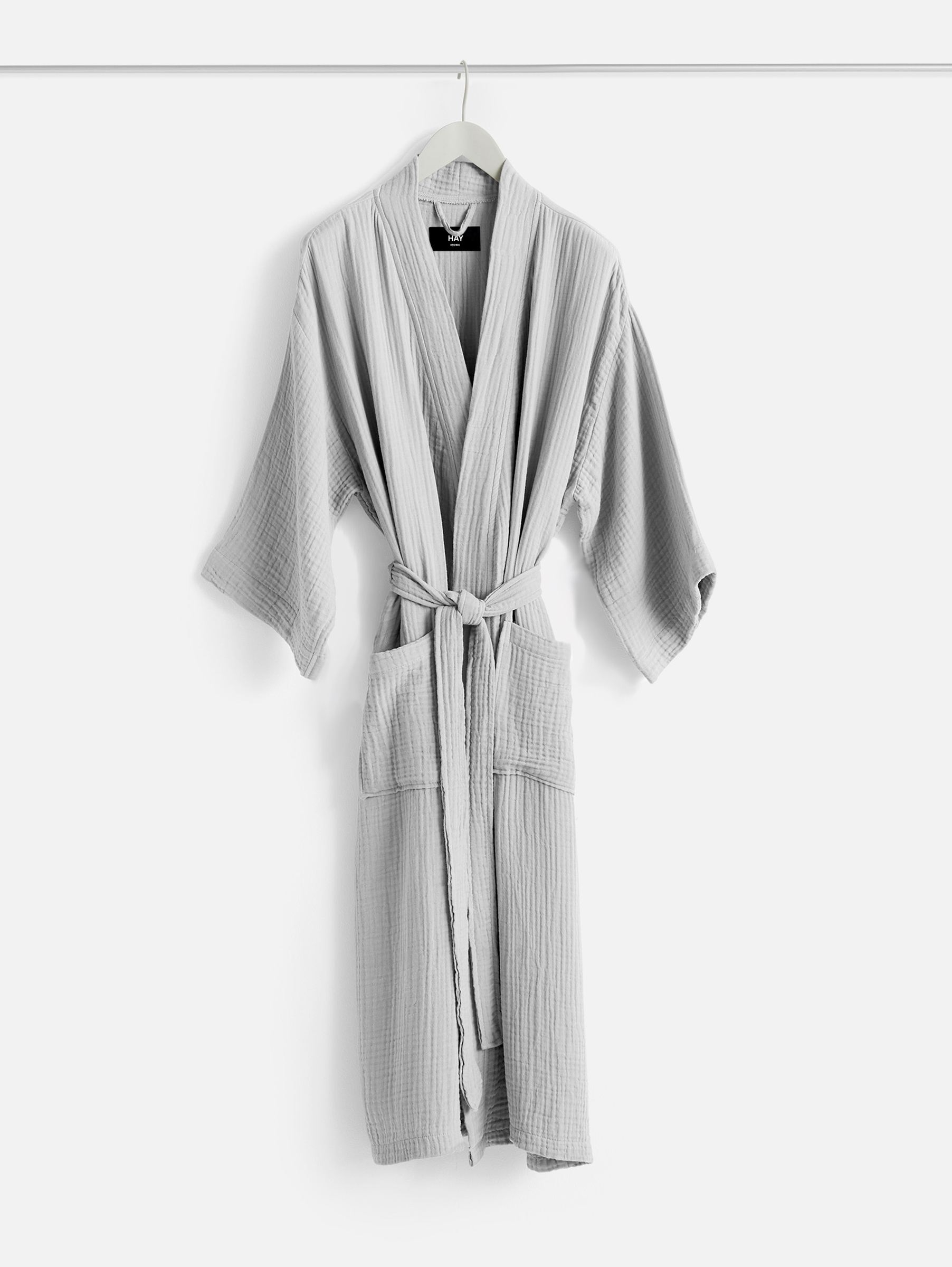 HAY Crinkle Bademantel - Cool grey