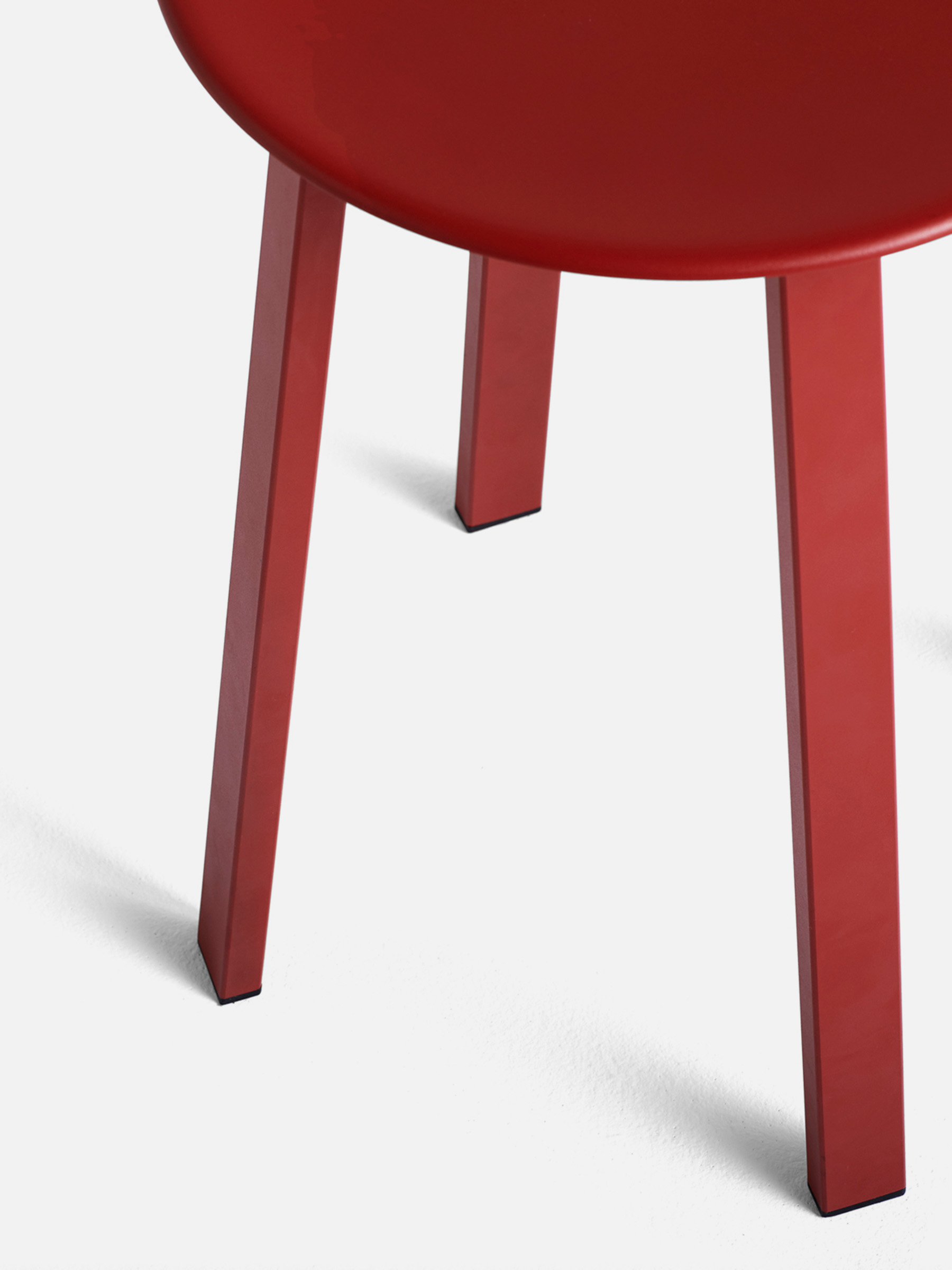 Revolver Stool Standard glider Red powder coated steel