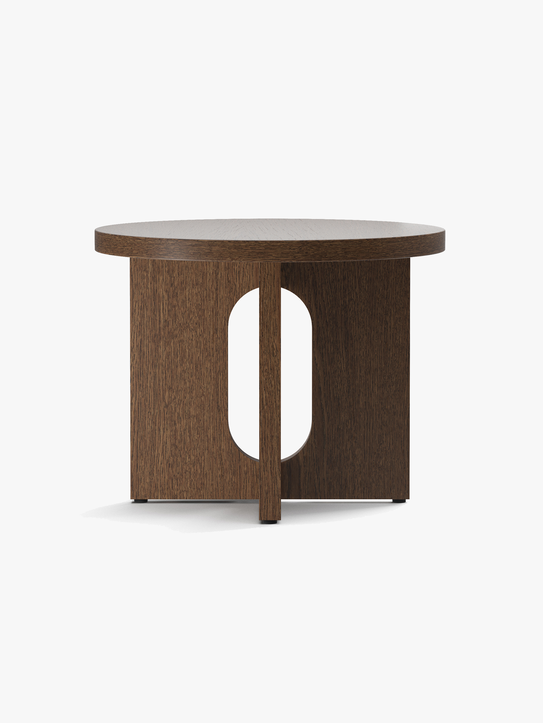 Androgyne Beistelltisch Ø50 cm Eiche dunkel gebeizt