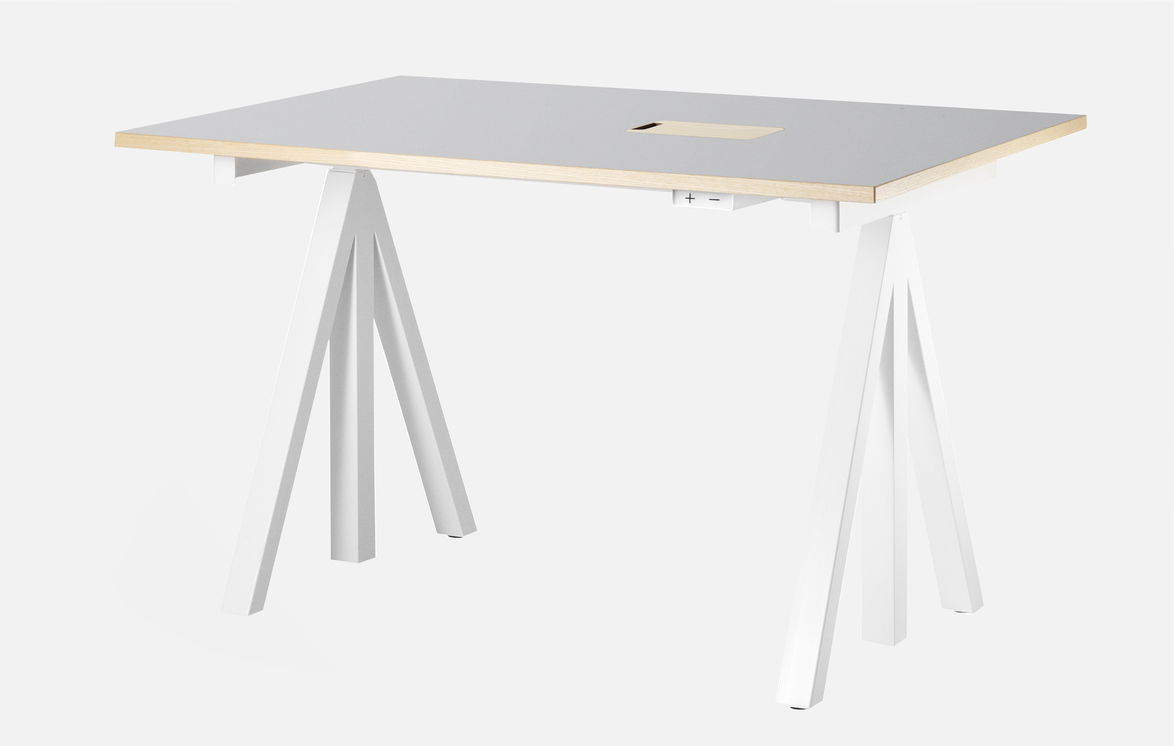 Schreibtisch 120x78 cm - Linoleum hellgrau