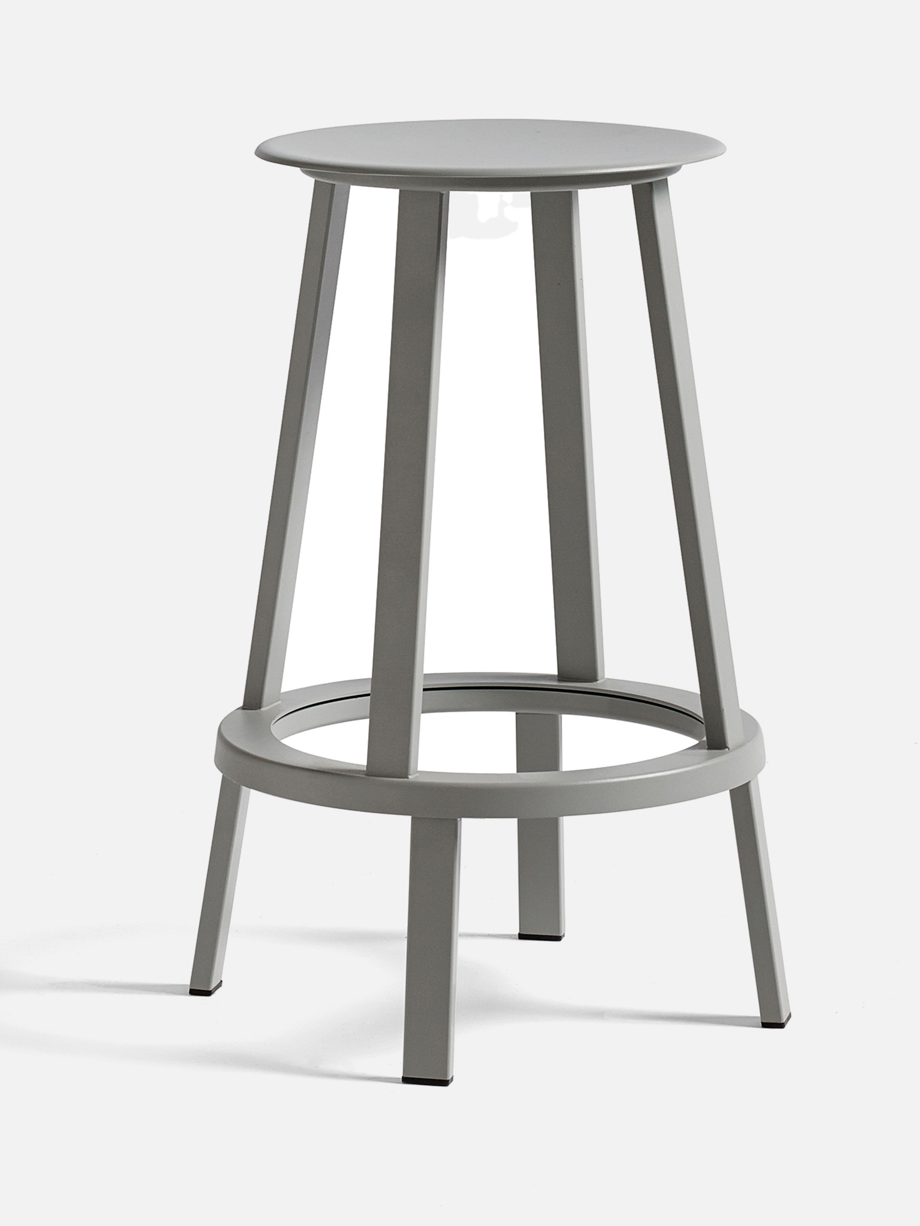 Revolver Bar Stool Low H65 Standard glider Sky grey powder coated steel