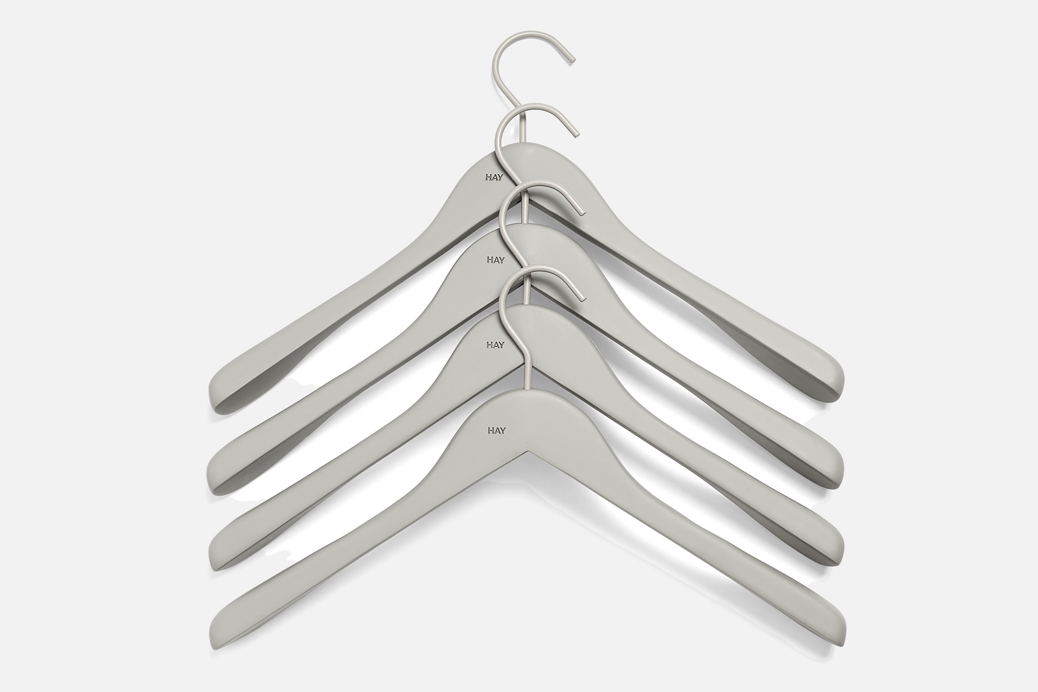 Weicher Kleiderbügel Set of 4 Wide grey