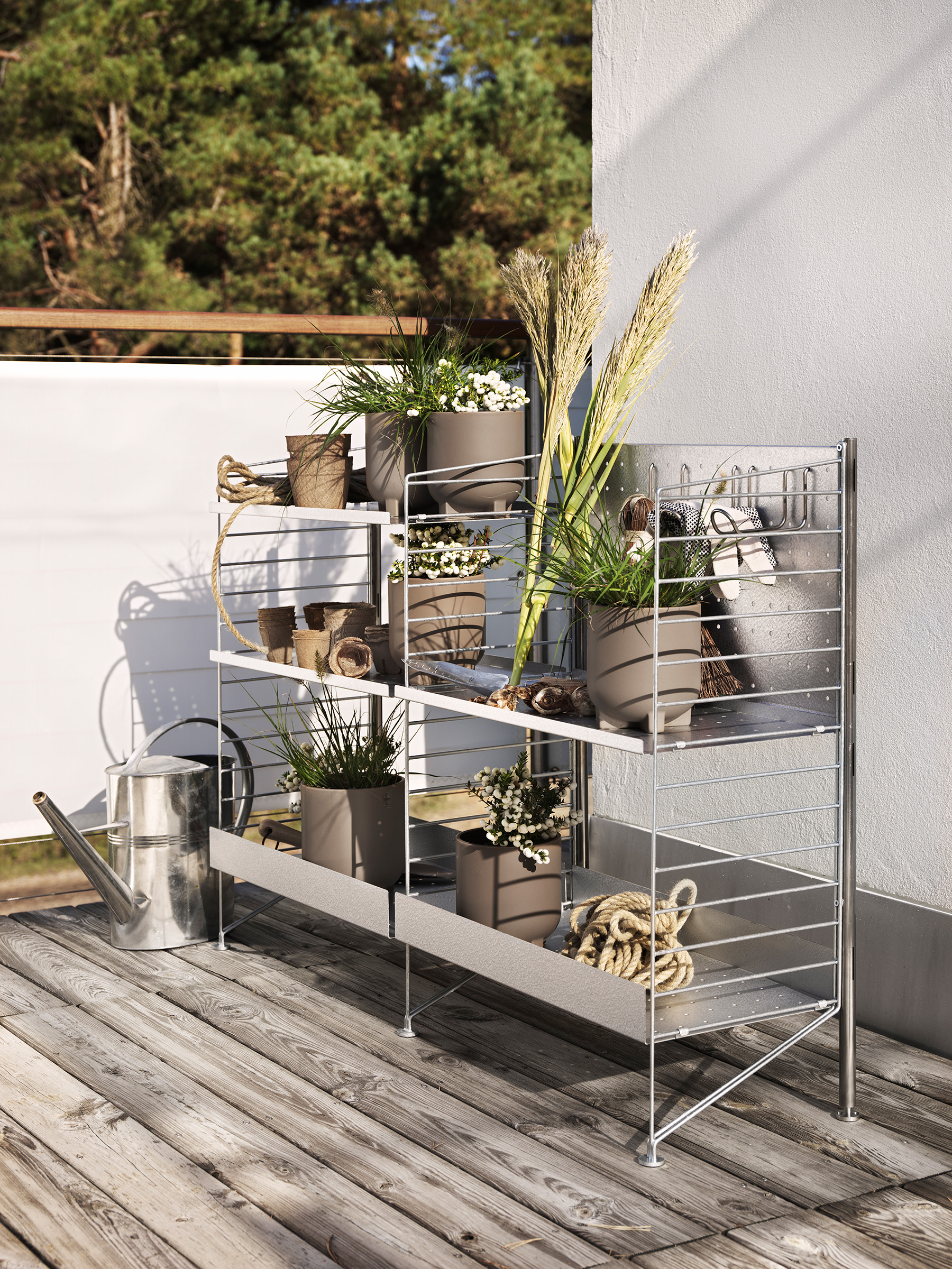 1er freistehendes Outdoor Regal Galvanisiert B 87 cm