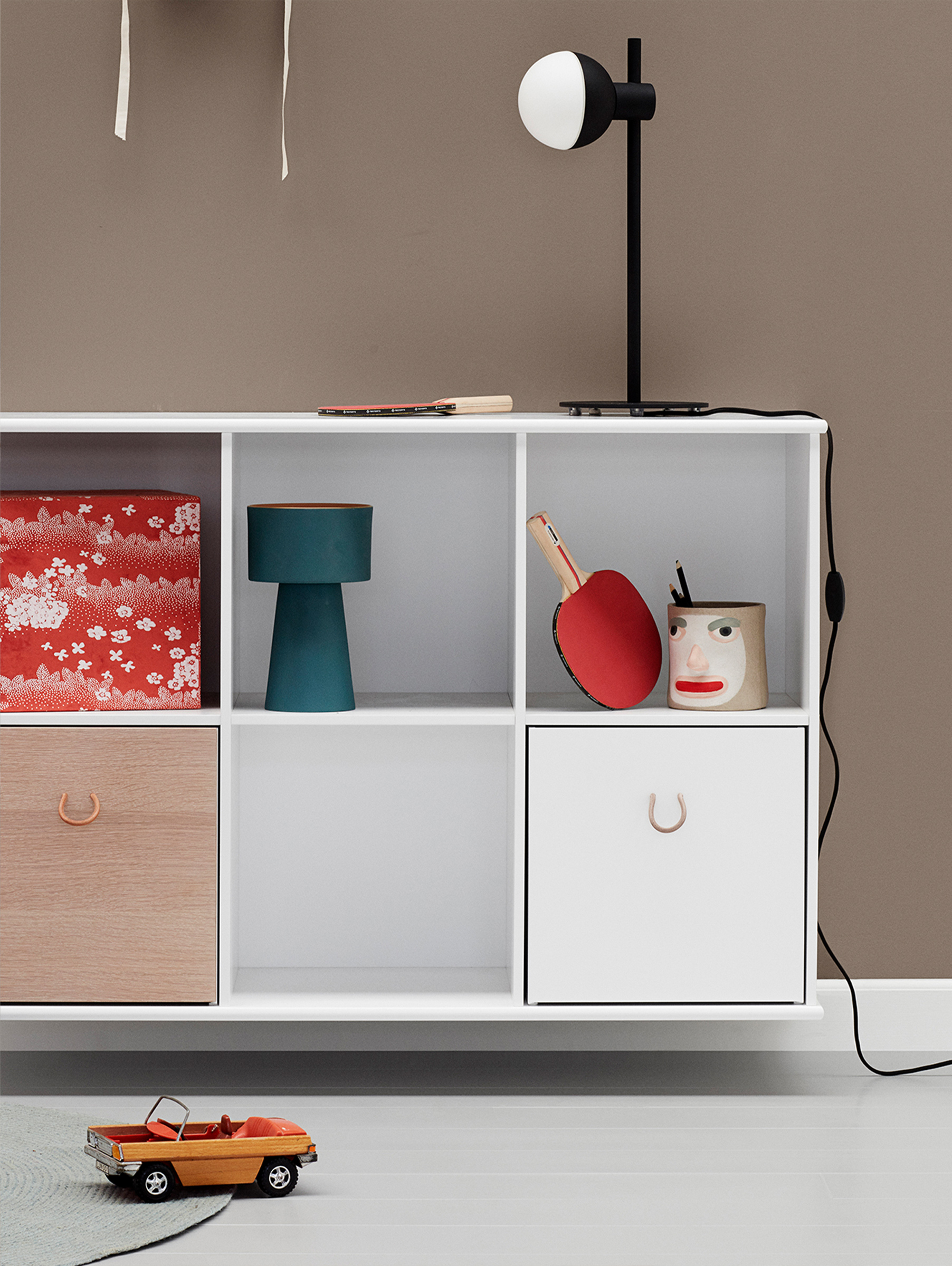 Wood Kisten weiß /Eiche, 3 Stück