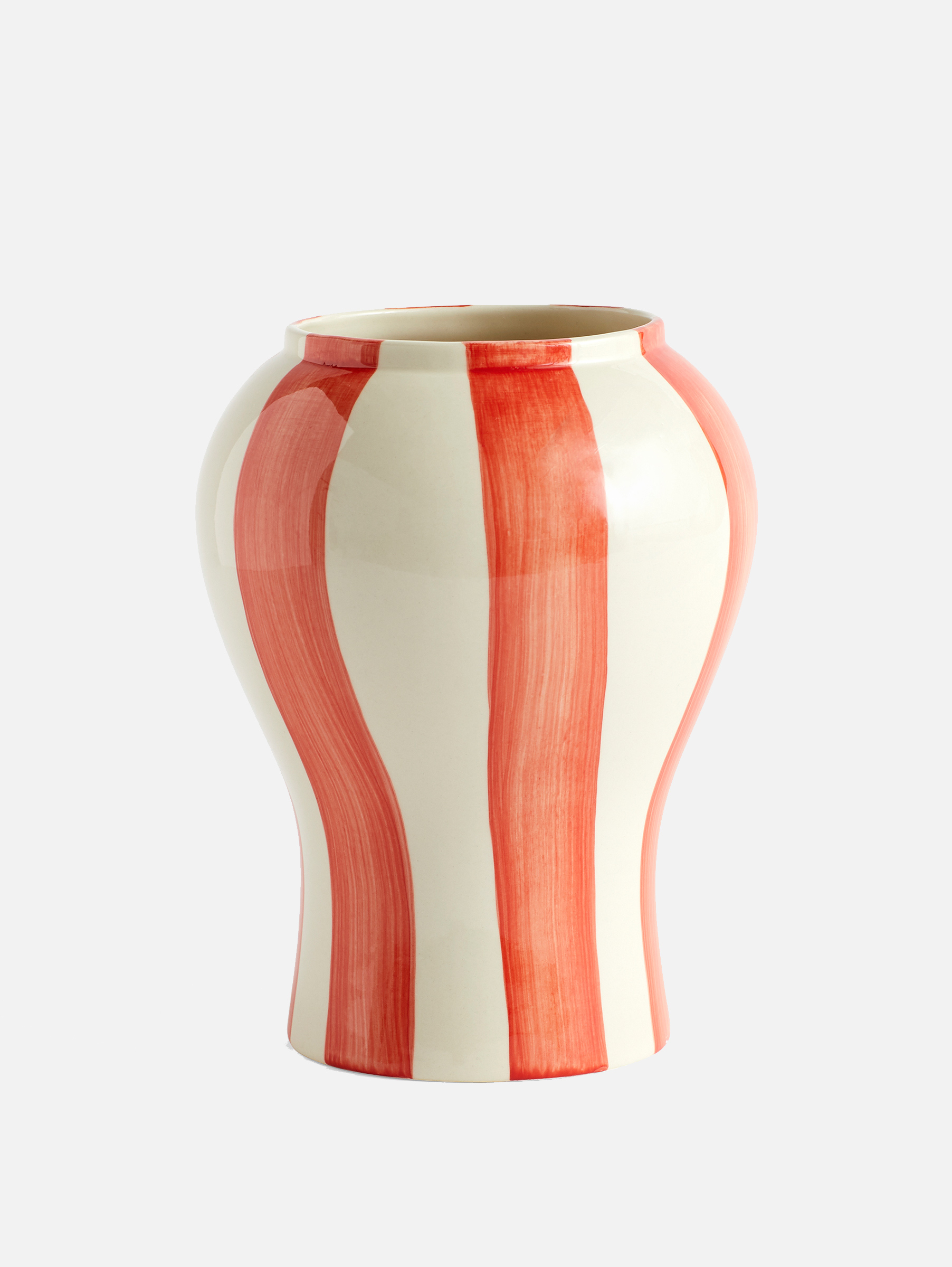 Sobremesa Vase mit Streifen Small Red