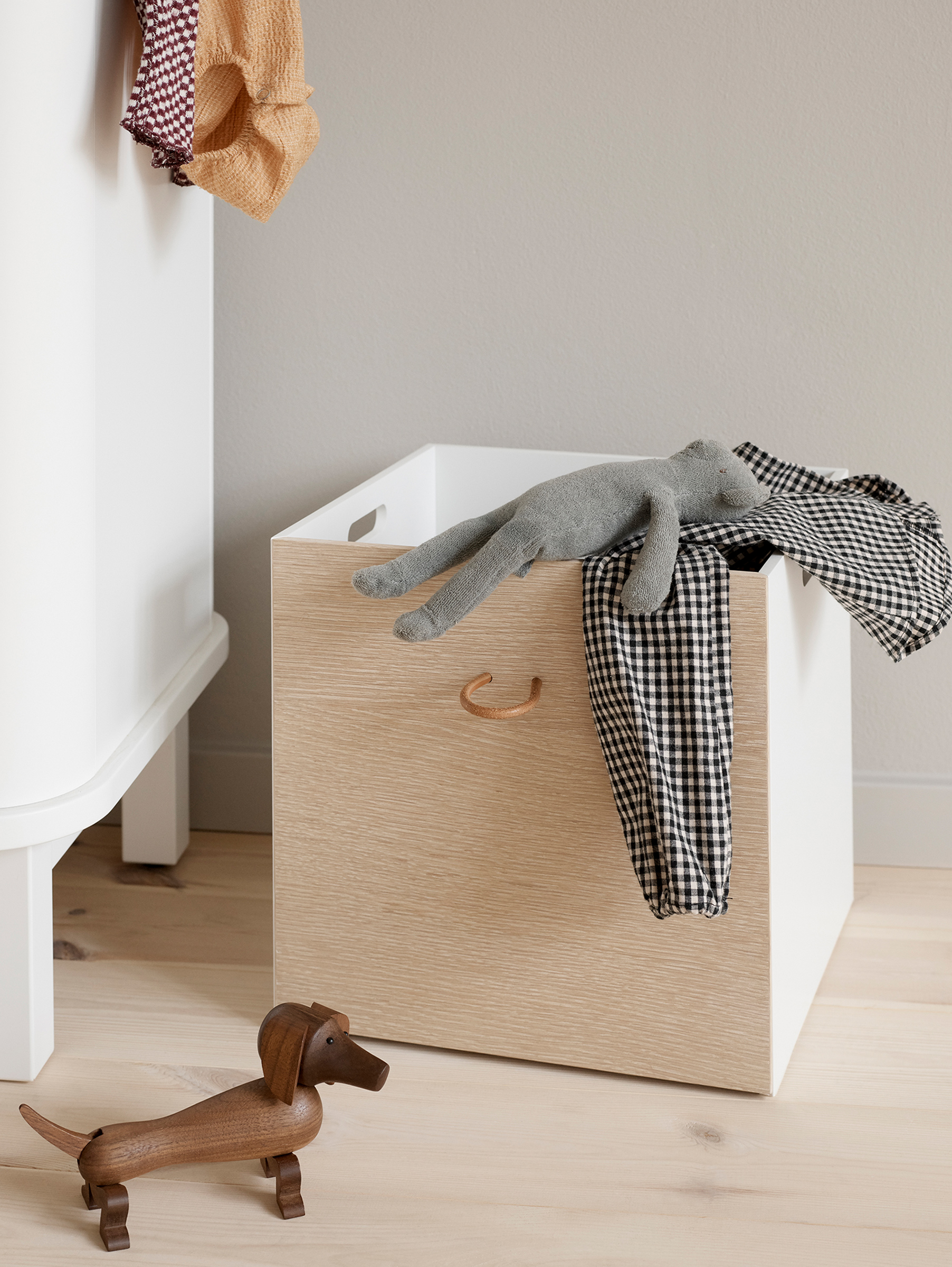 Wood Kisten weiß /Eiche, 3 Stück