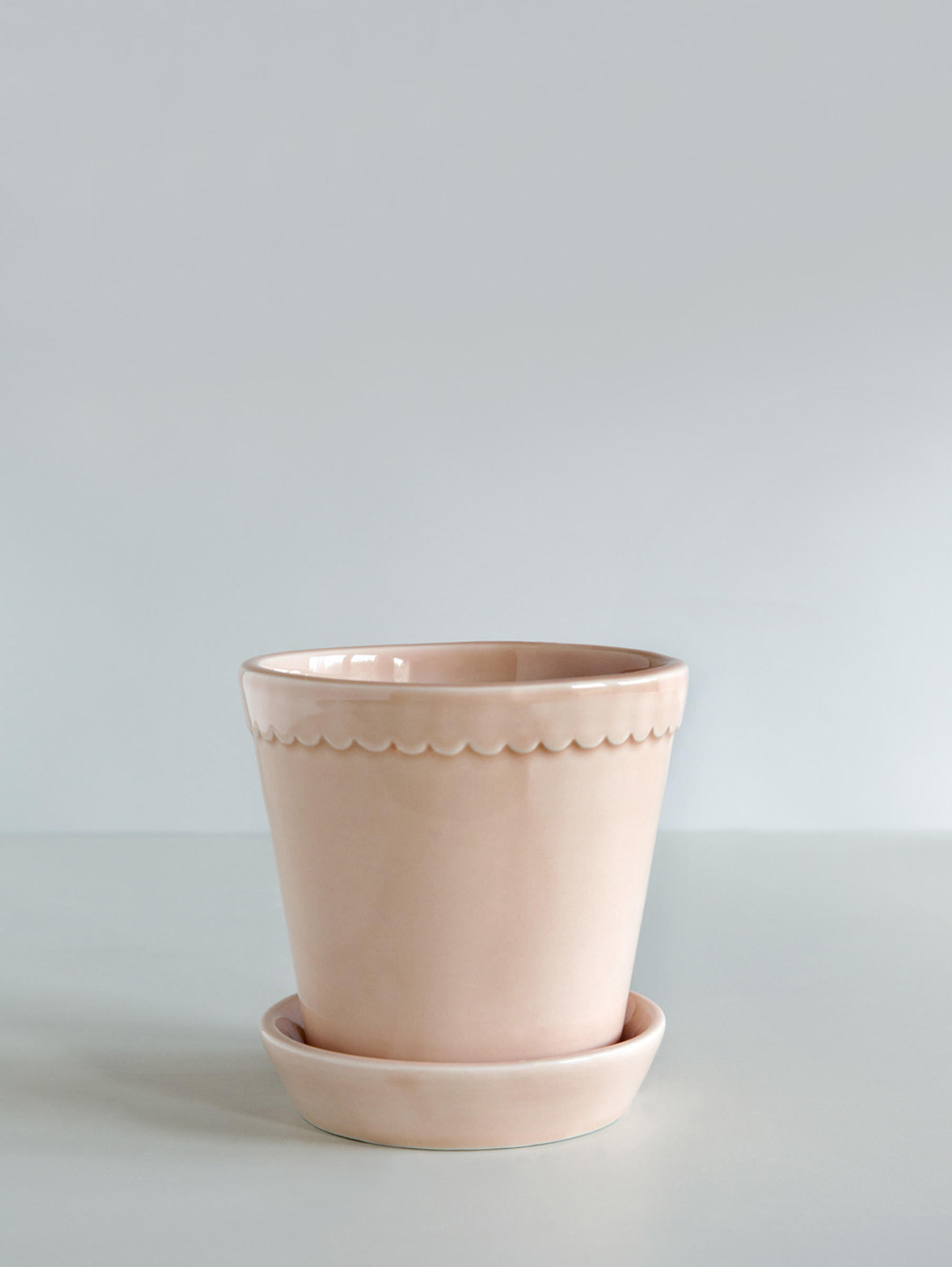 Helena Glasierter Übertopf Ø16 cm - Quartz Rose